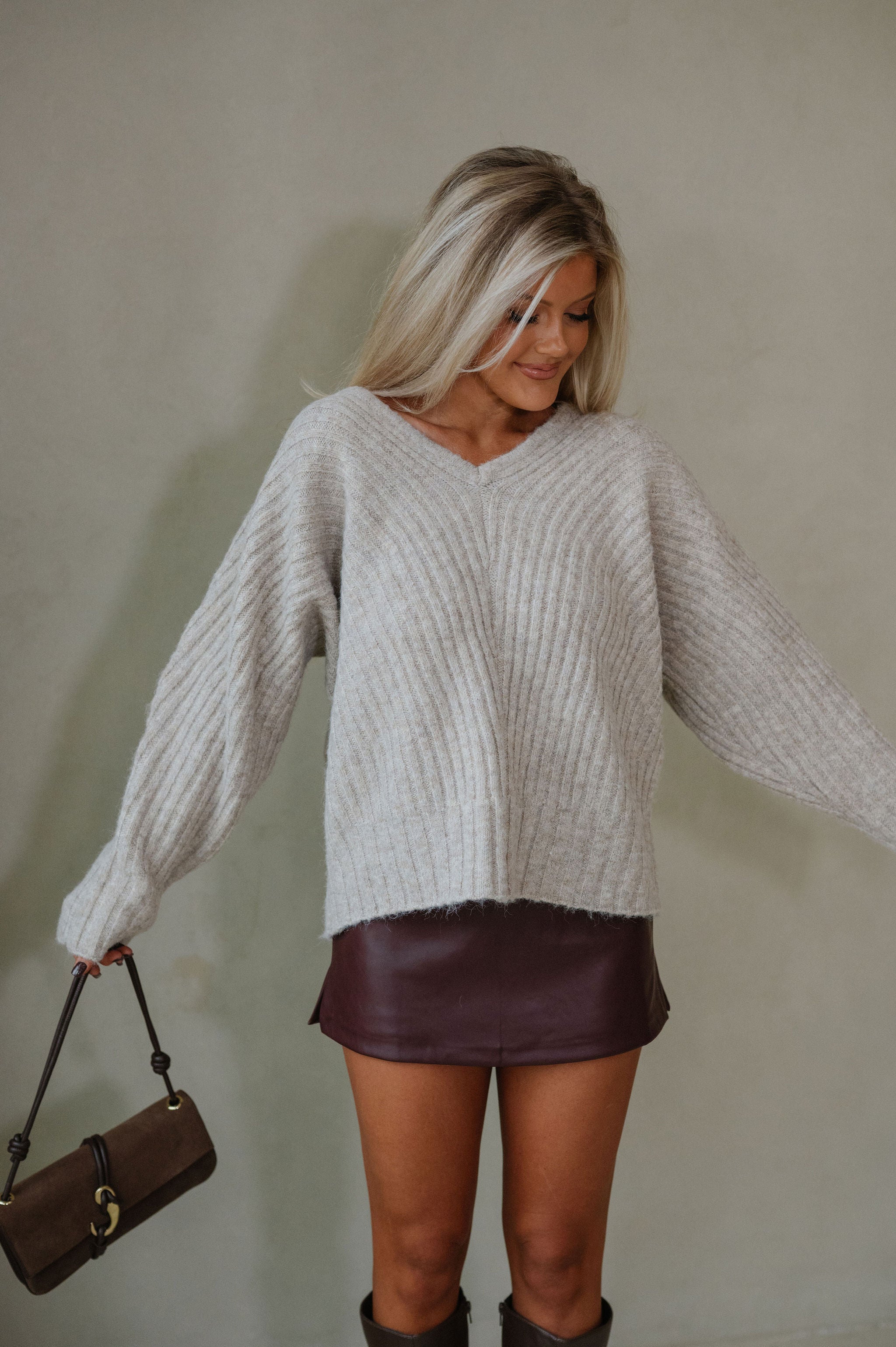 Barley Ribbed Sweater-Light Taupe