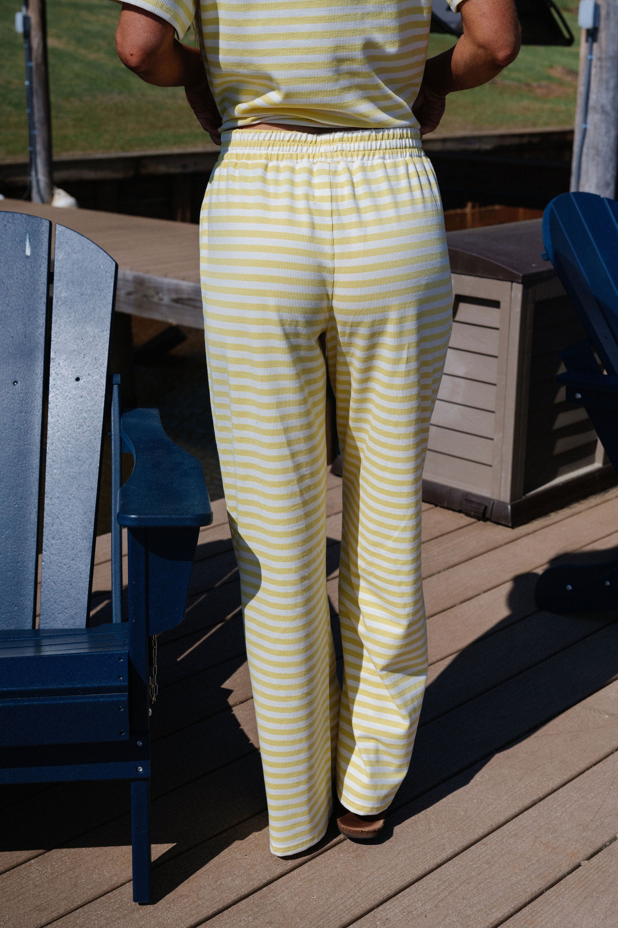 Sam Striped Pants Set-Butter