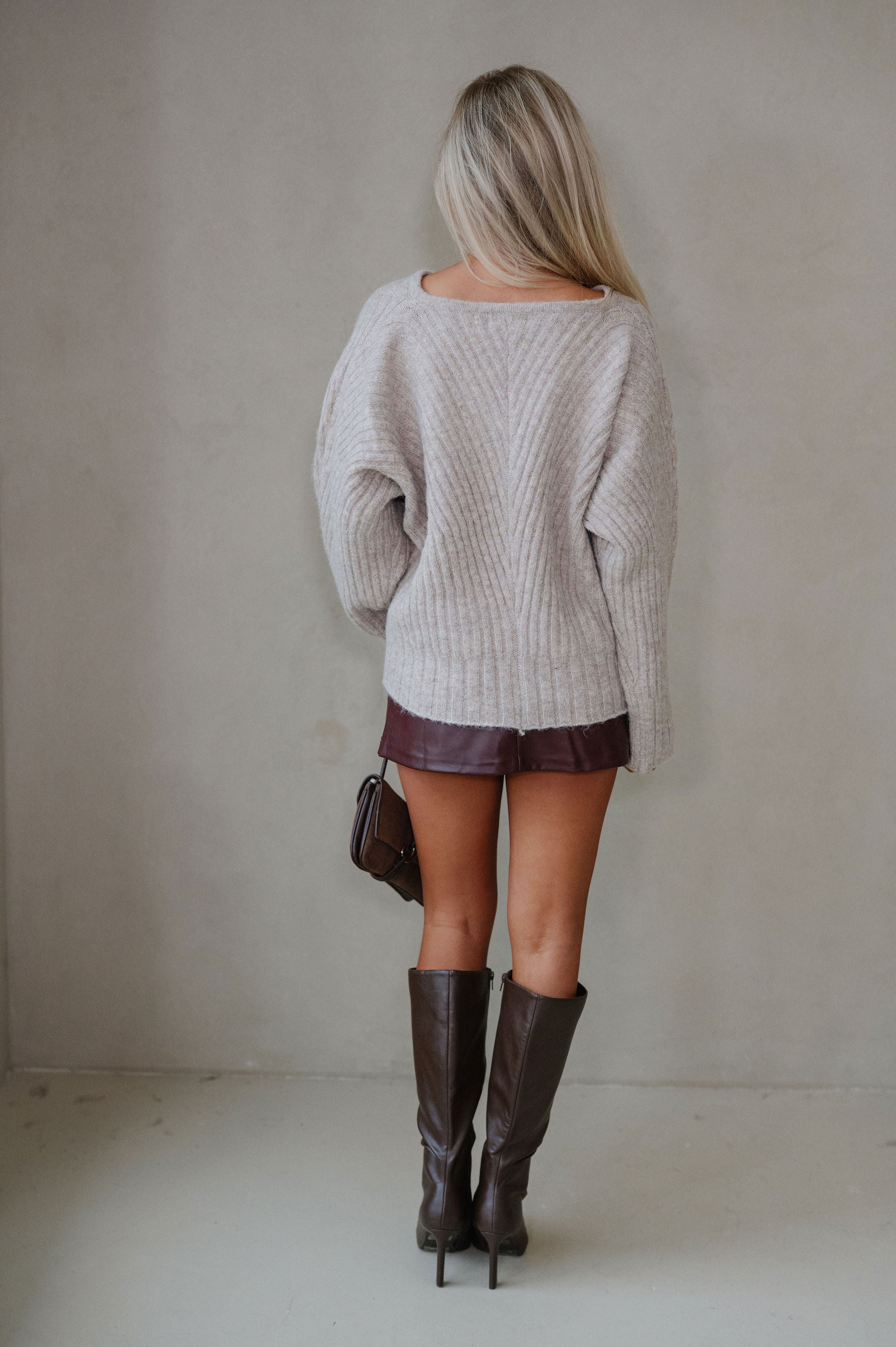 Barley Ribbed Sweater-Light Taupe