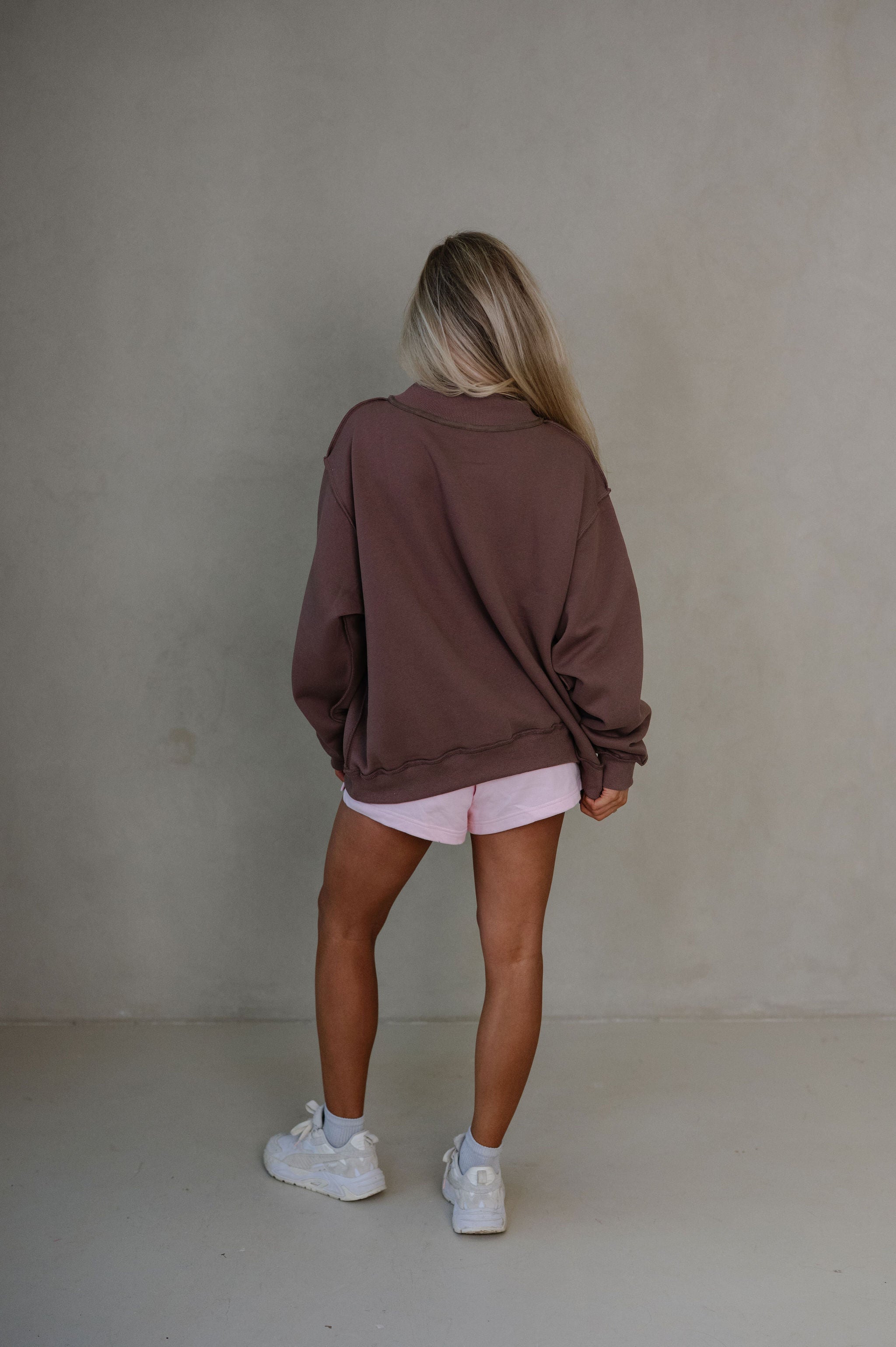 "WWJD/Amen" Reversible Mock Neck Sweatshirt-Brown