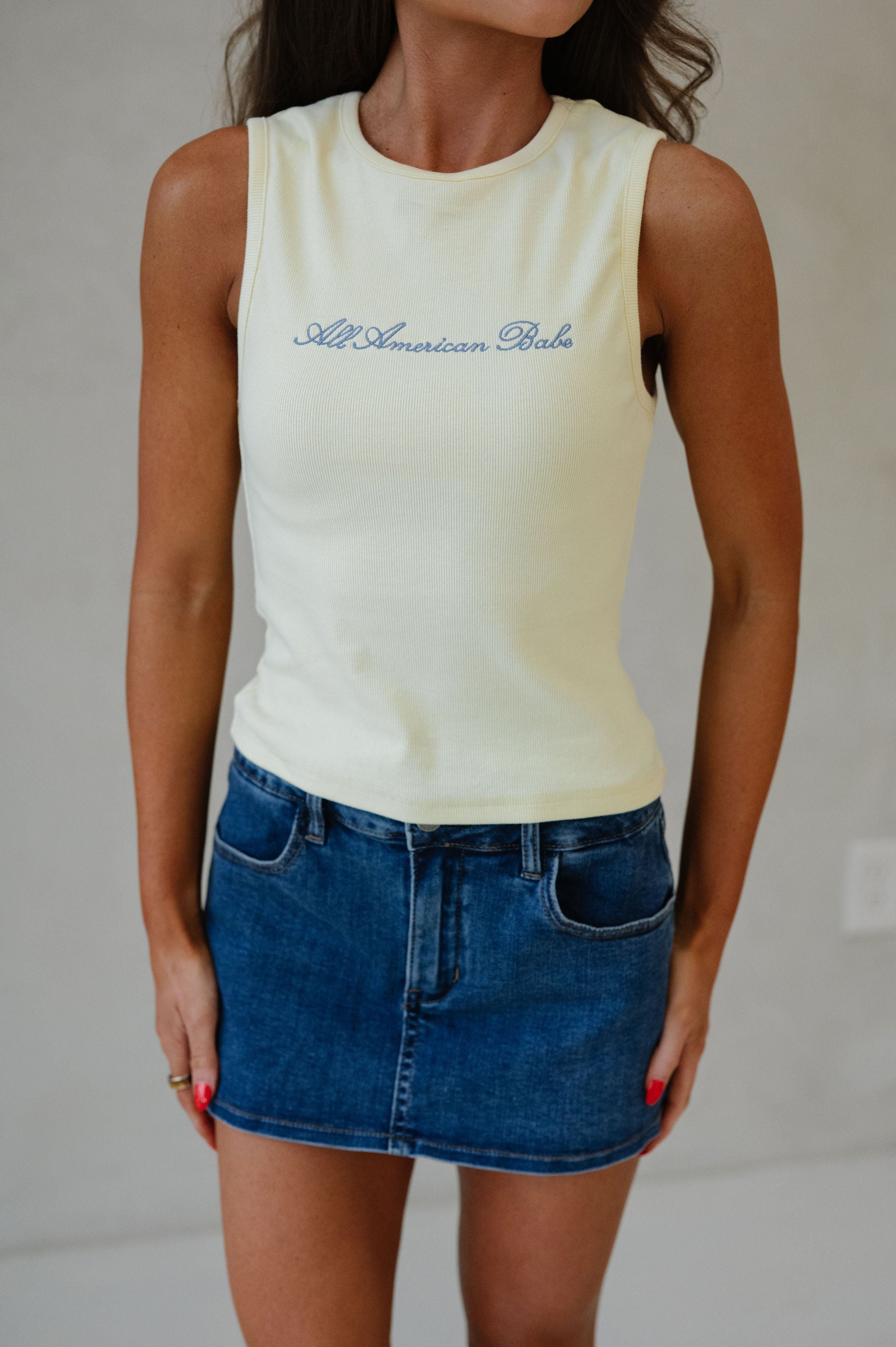"All American Babe" Top-Light Yellow