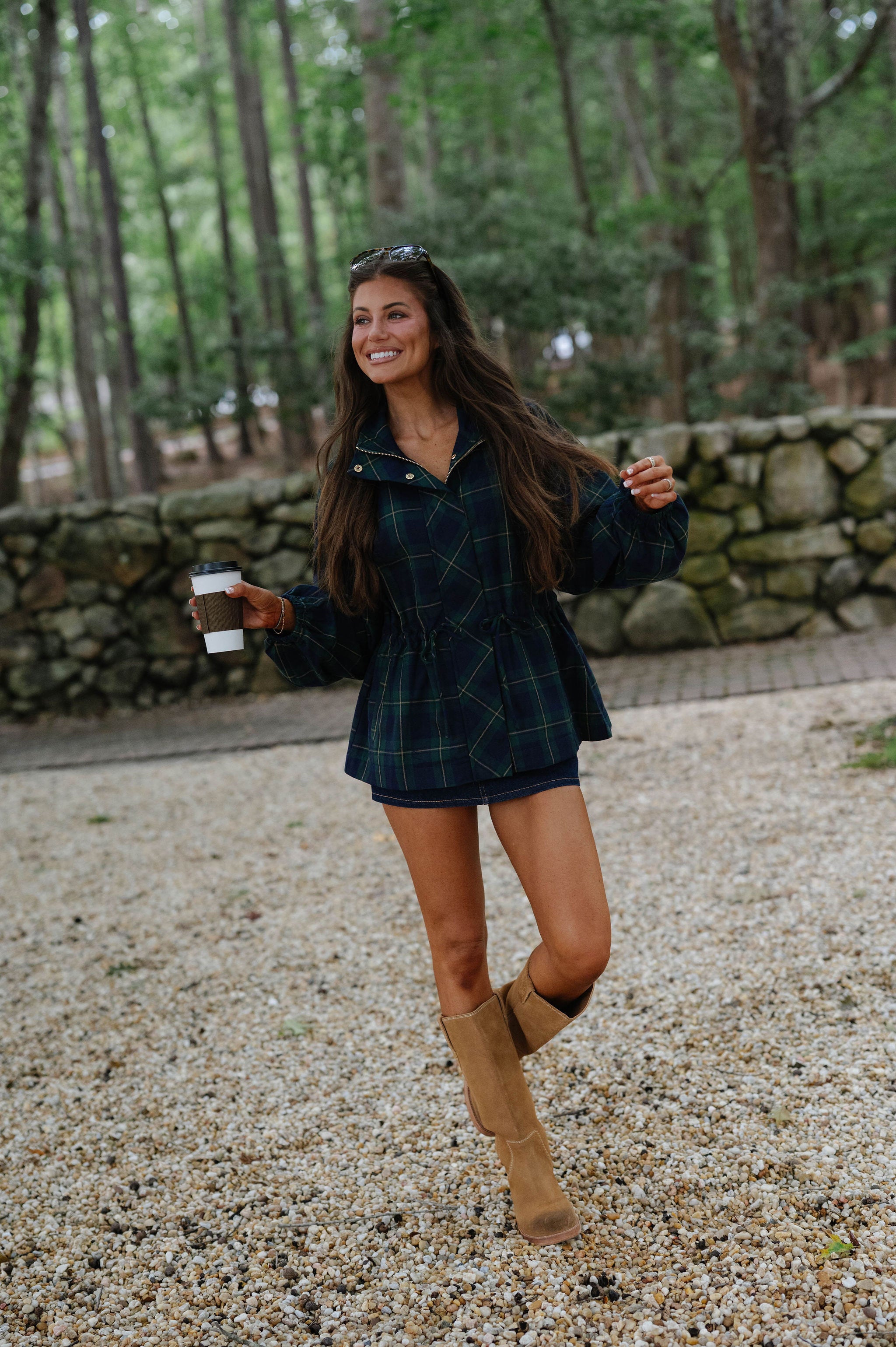Bea Plaid Jacket-Green