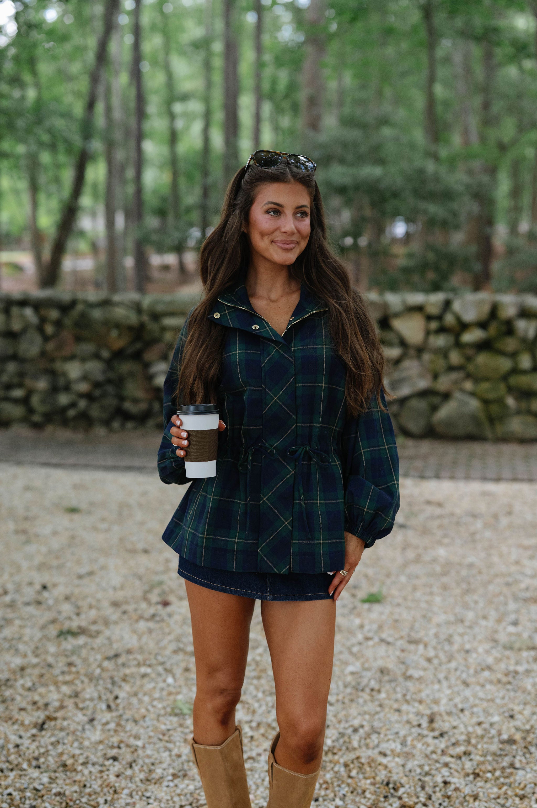 Bea Plaid Jacket-Green