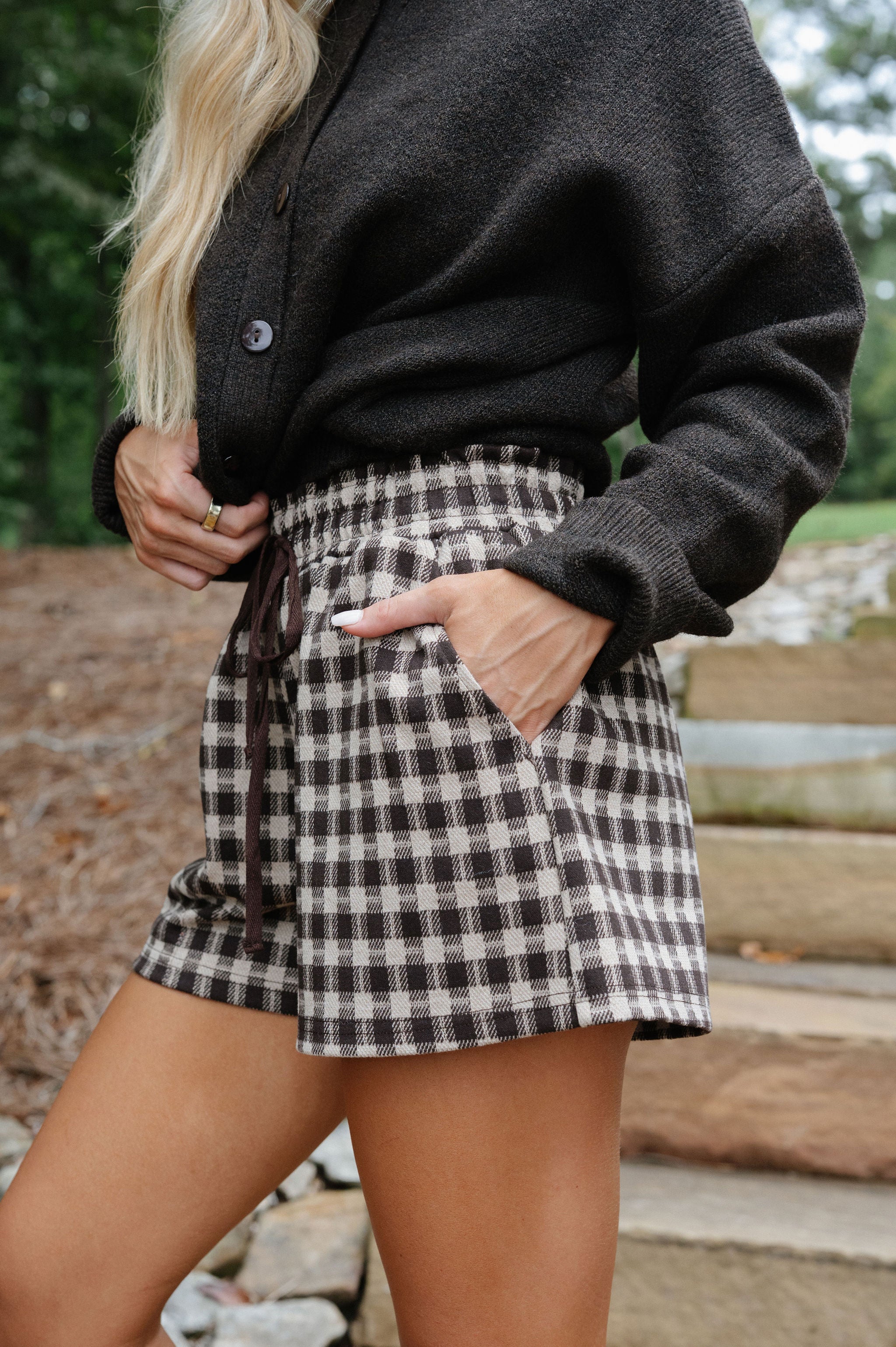Willy Checkered Shorts-Brown