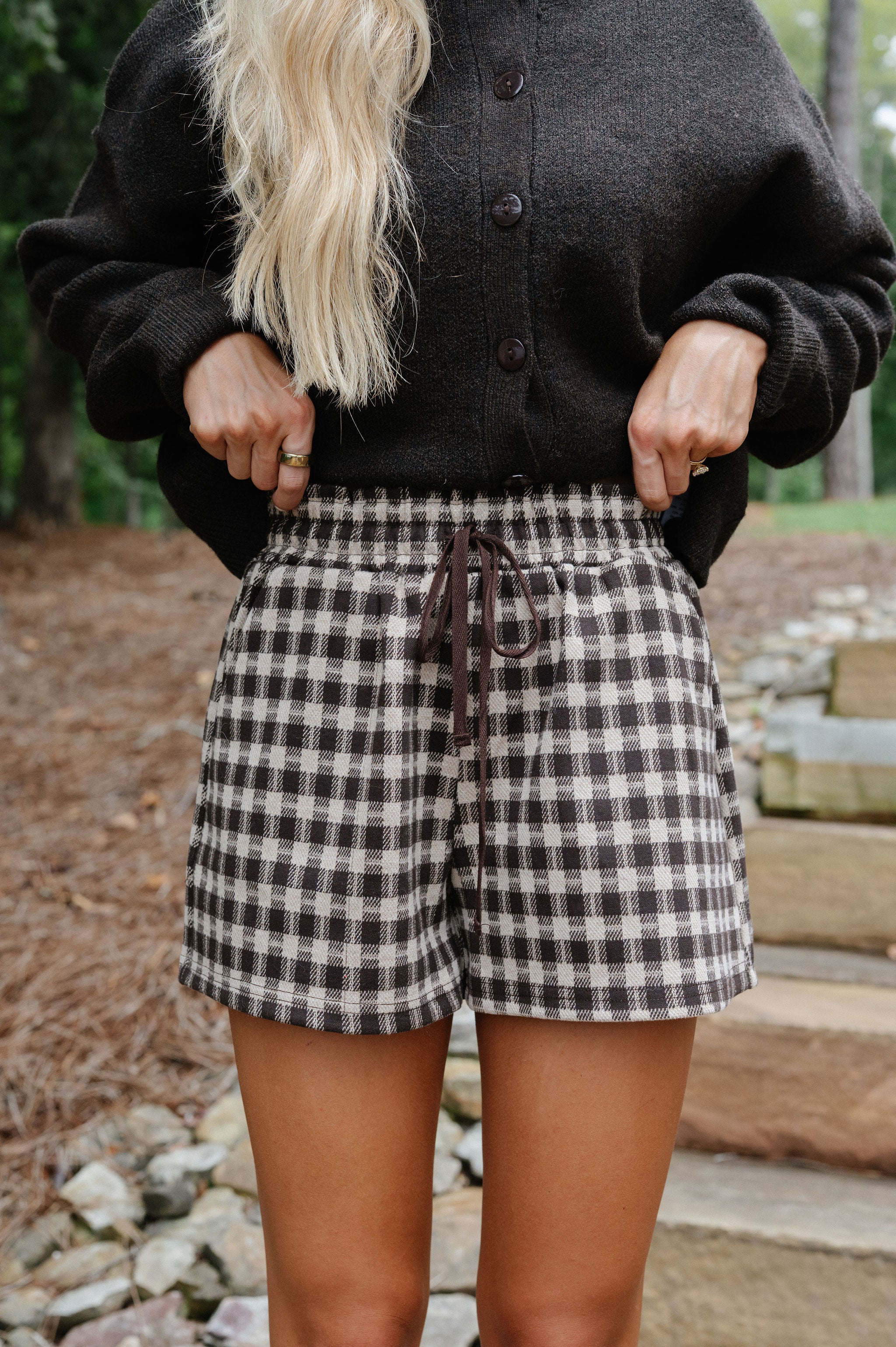 Willy Checkered Shorts-Brown