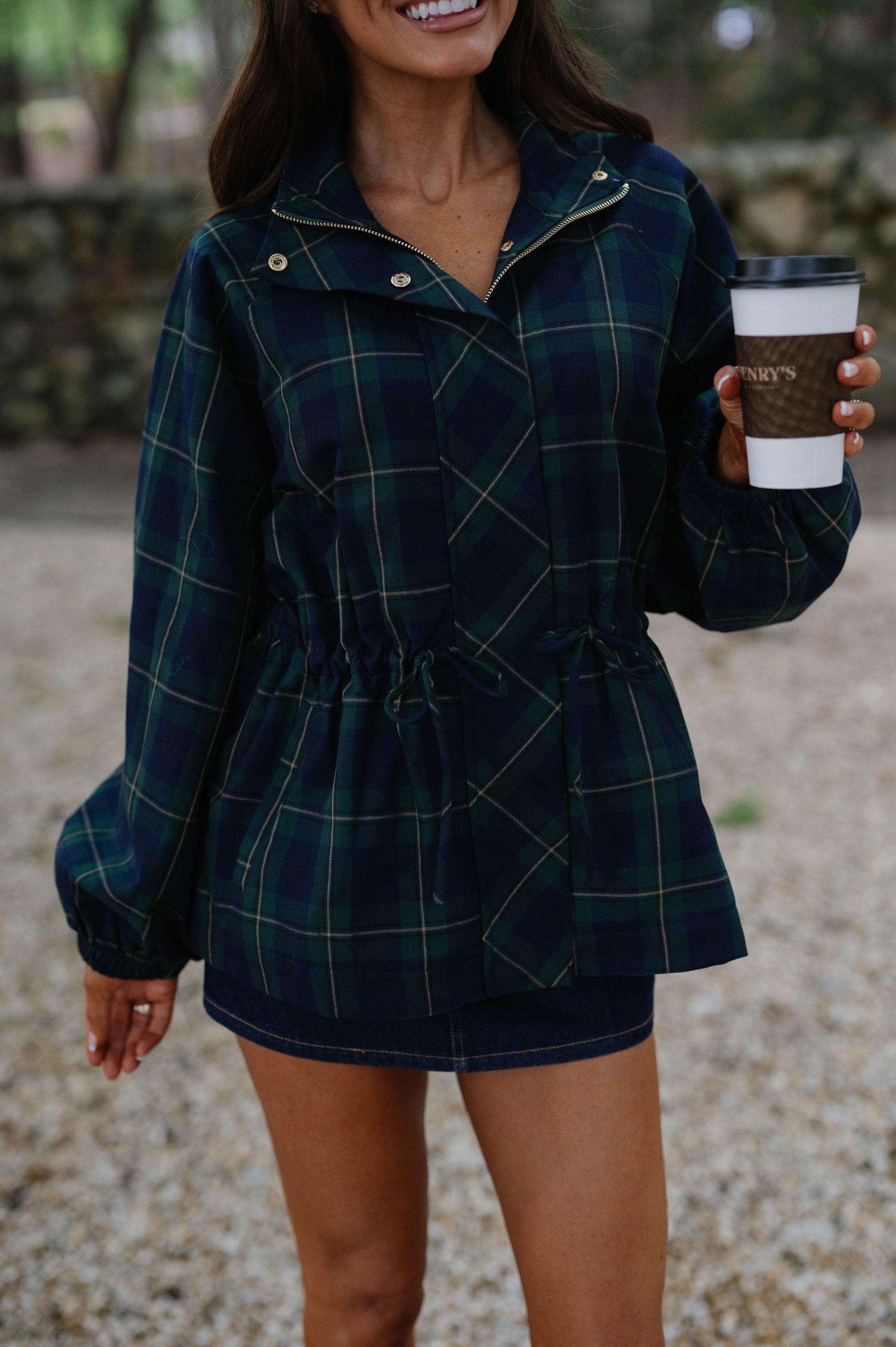 Bea Plaid Jacket-Green