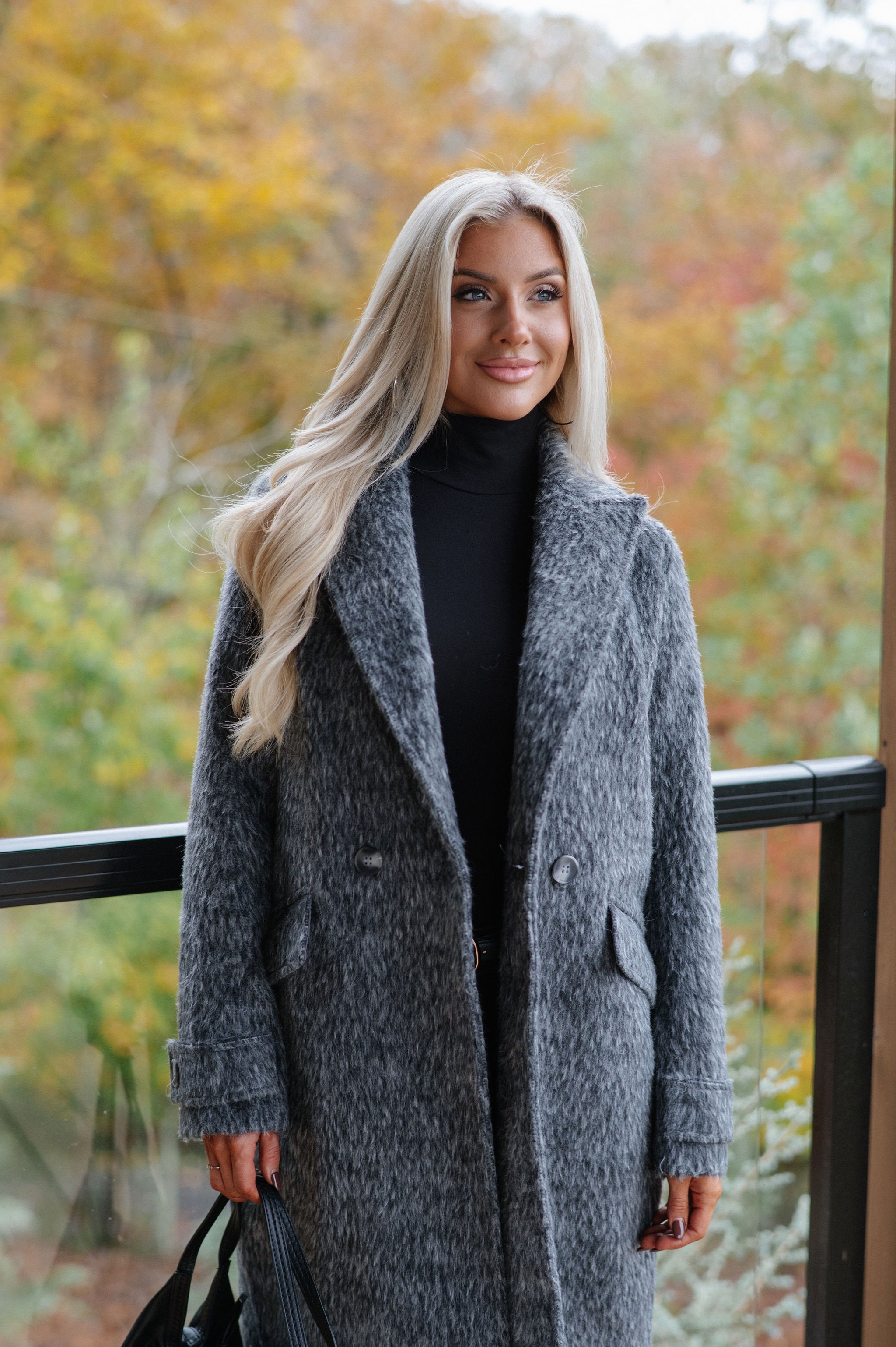 Quinn Trench Coat-Charcoal