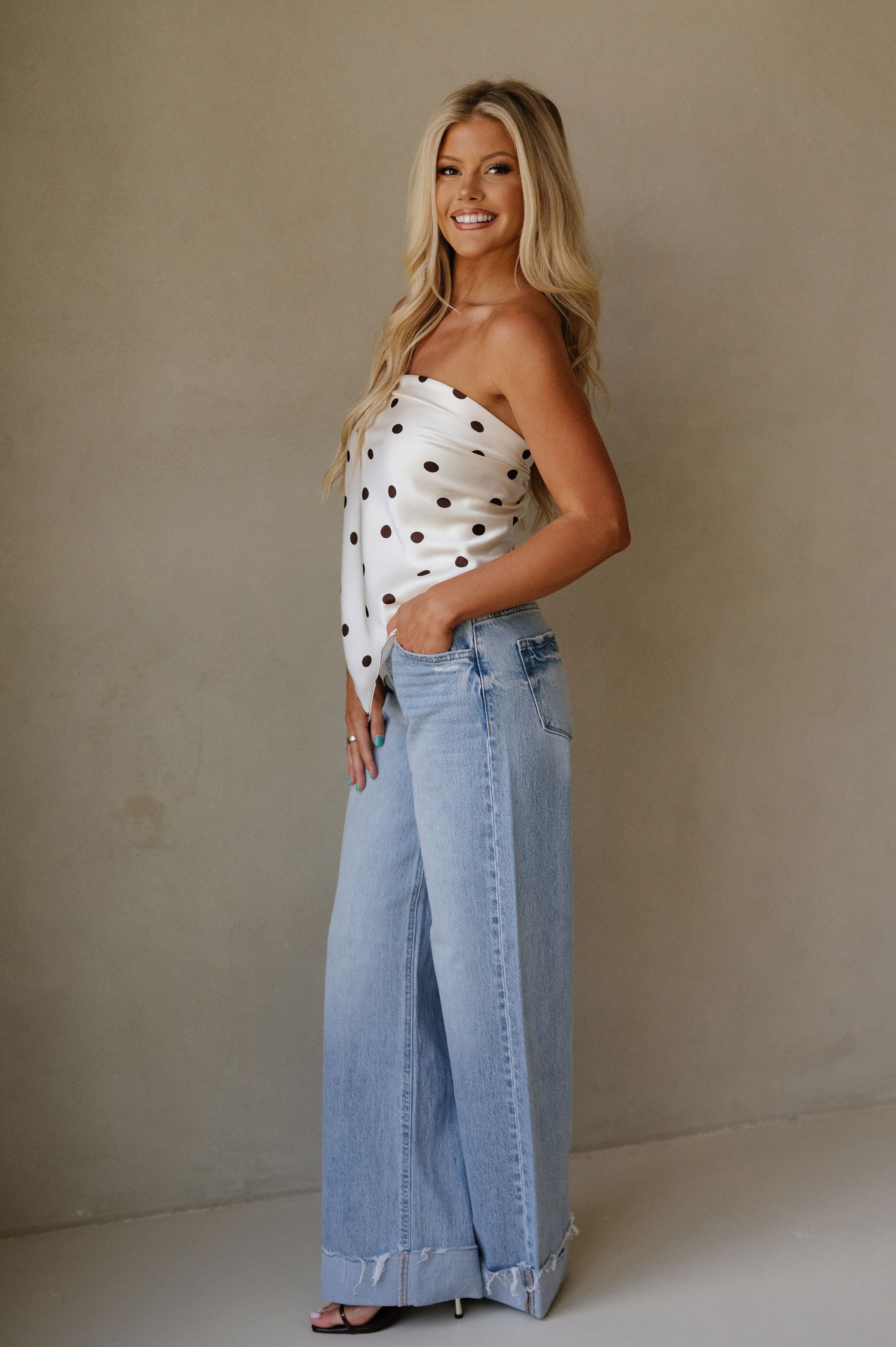 Julie Cuffed Wide Leg Jeans