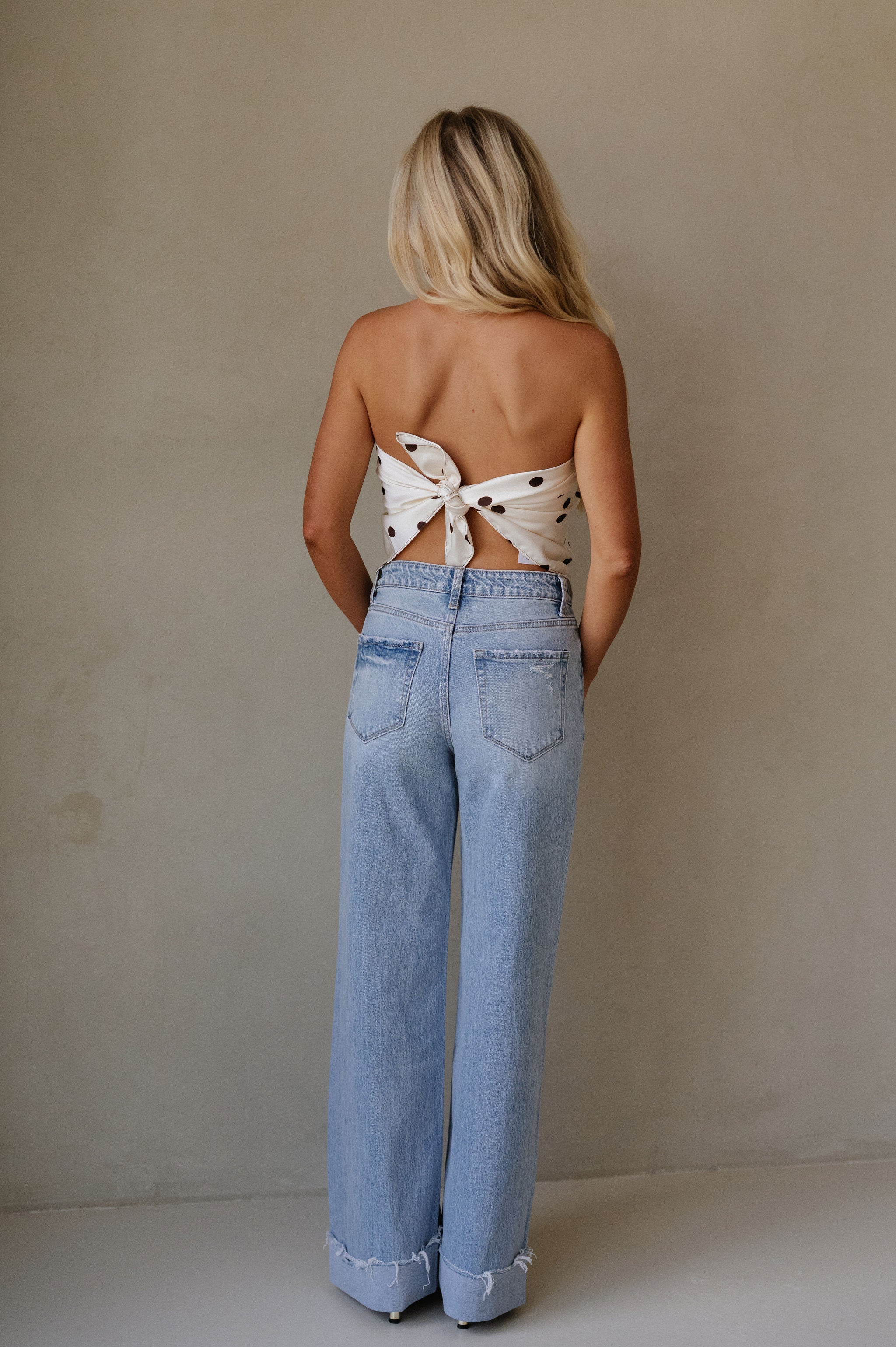 Julie Cuffed Wide Leg Jeans