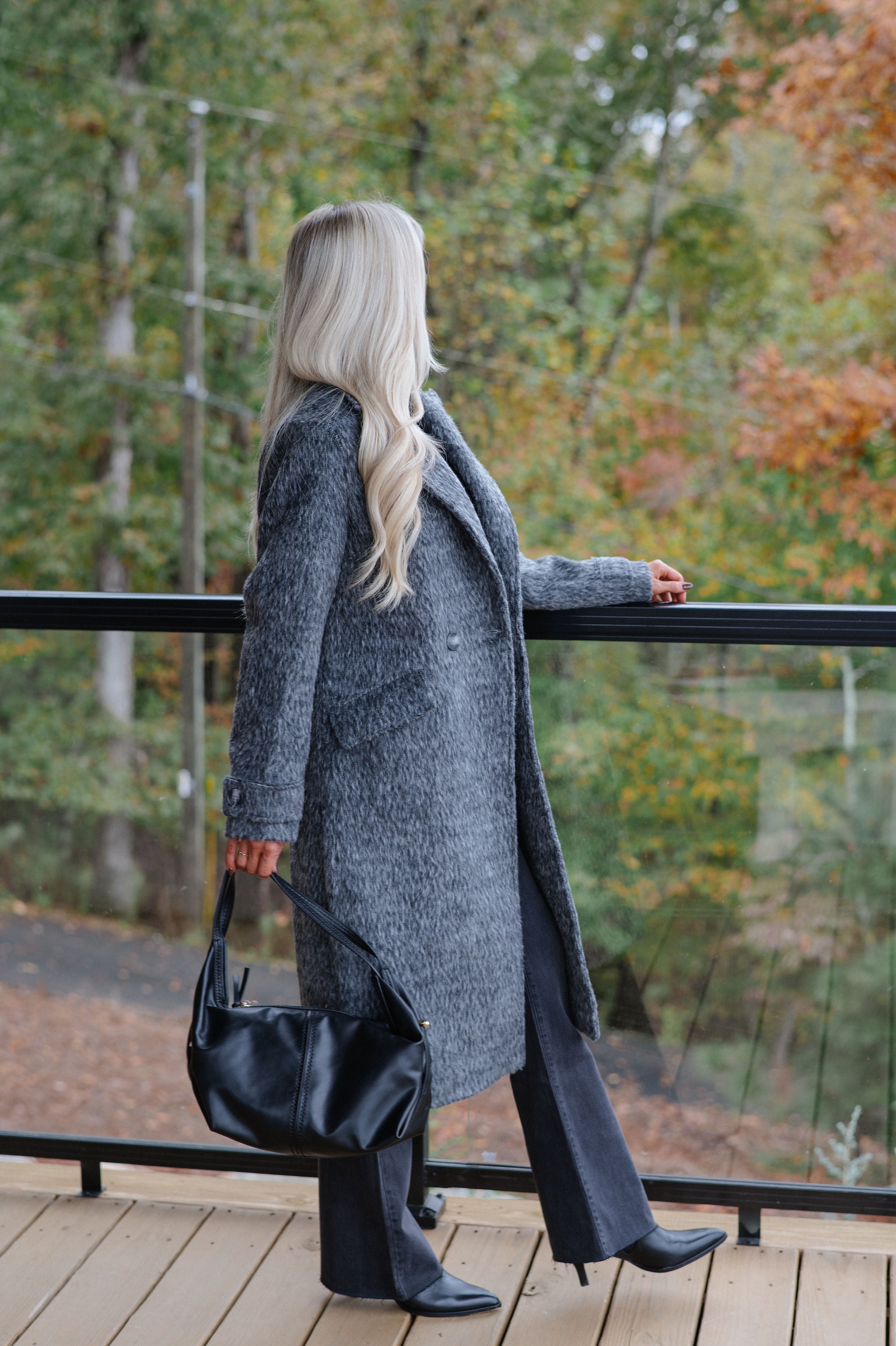 Quinn Trench Coat-Charcoal