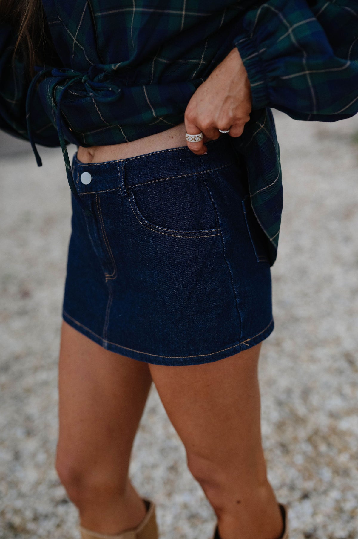 Gabby Denim Skort-Dark Wash