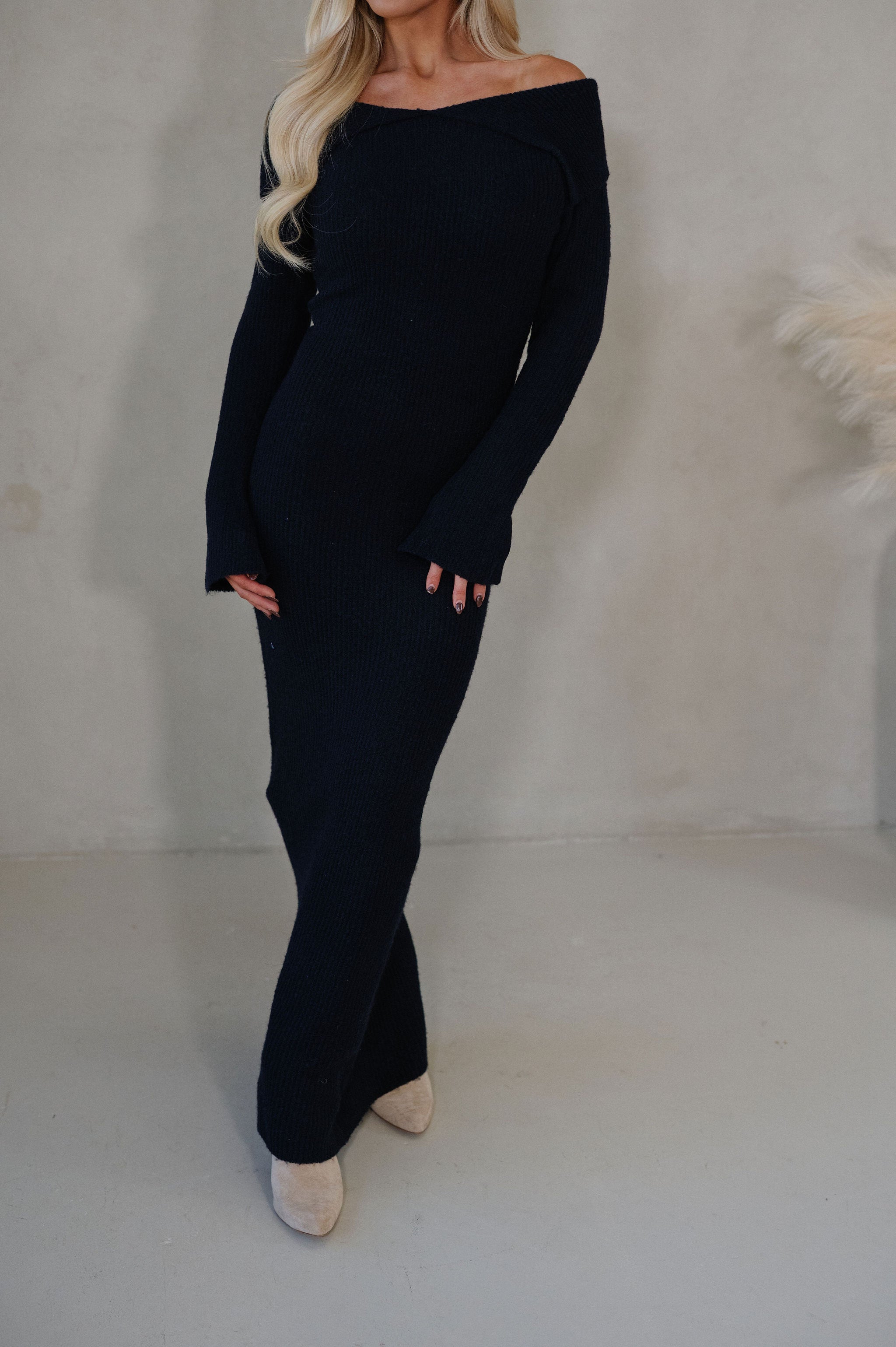 Piper OTS Maxi Dress-Navy