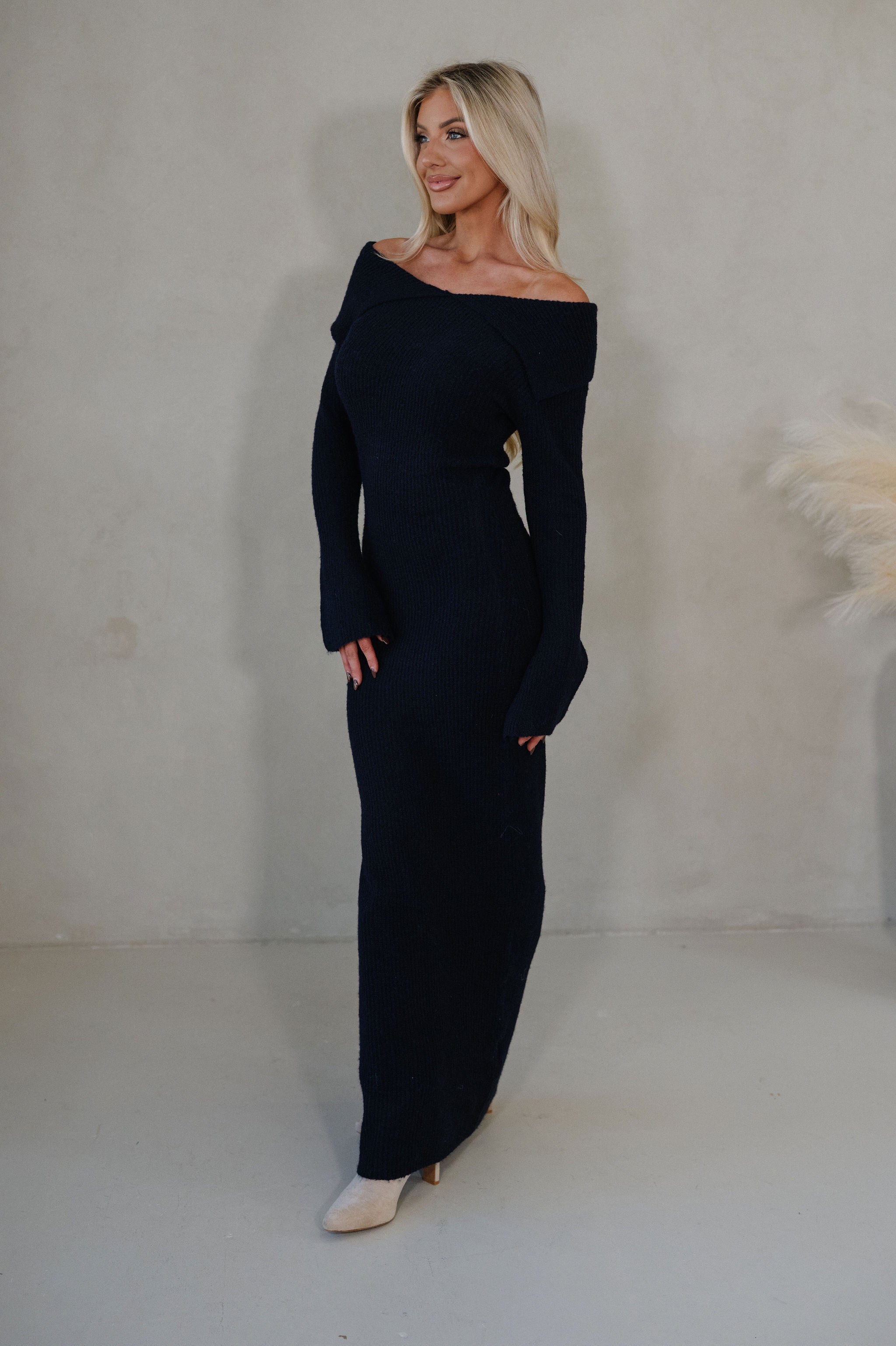 Piper OTS Maxi Dress-Navy