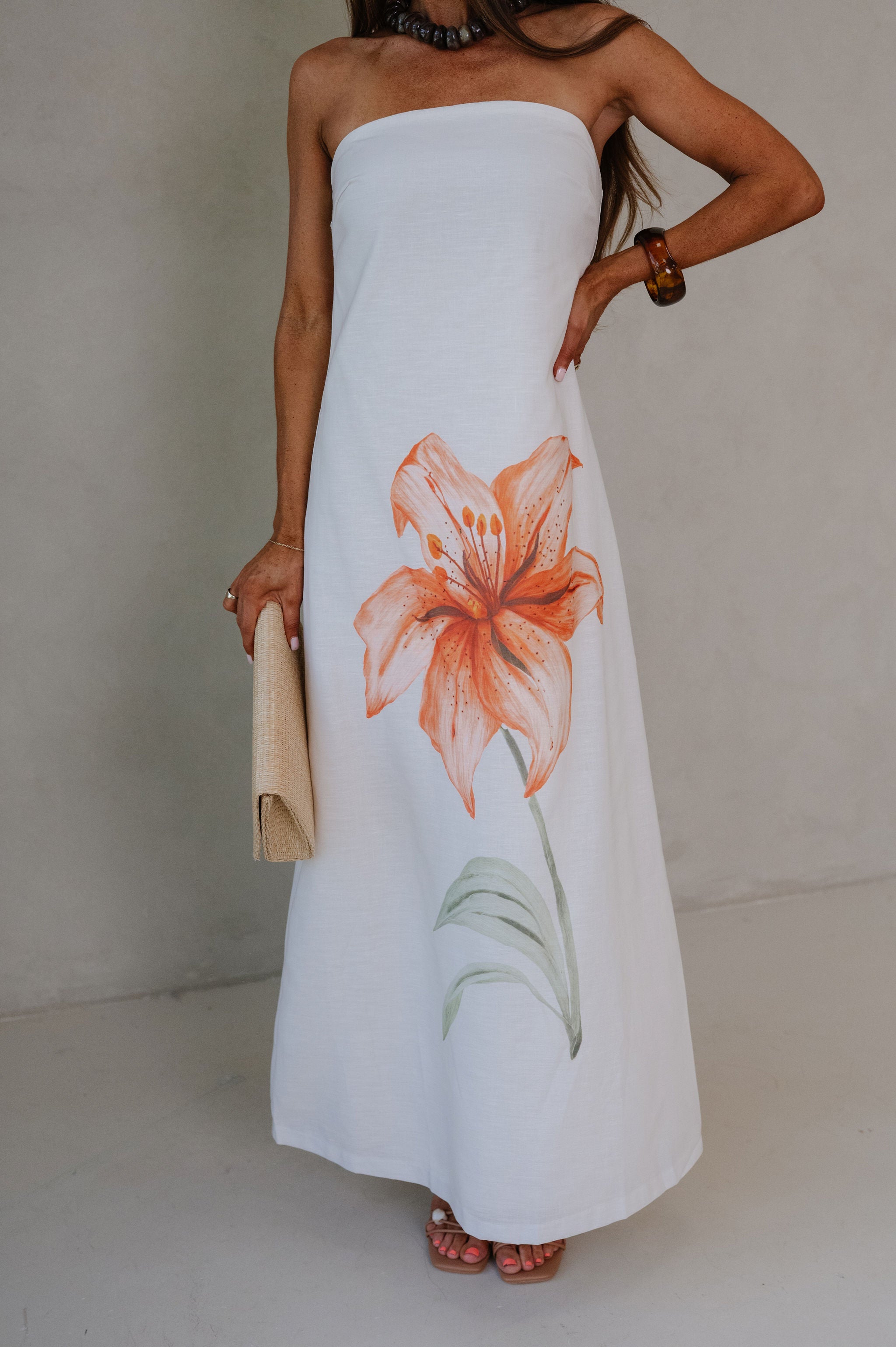 Scarlett Strapless Maxi Dress-Ivory