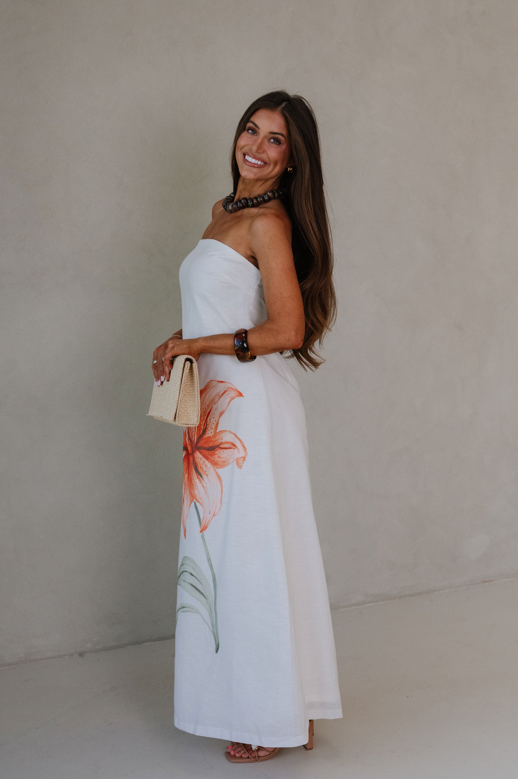 Scarlett Strapless Maxi Dress-Ivory