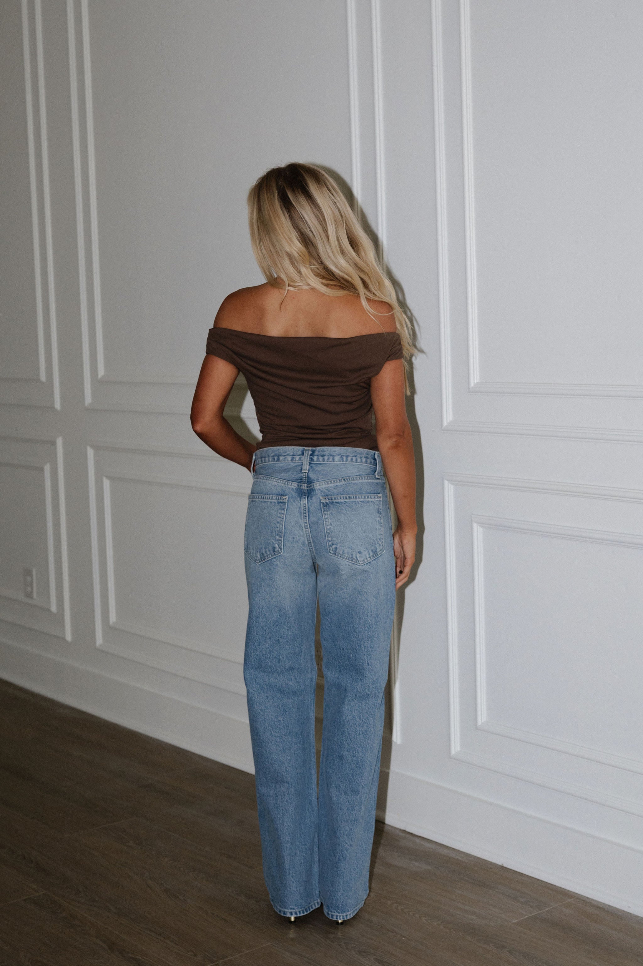 Ruched OTS Top-Coffee