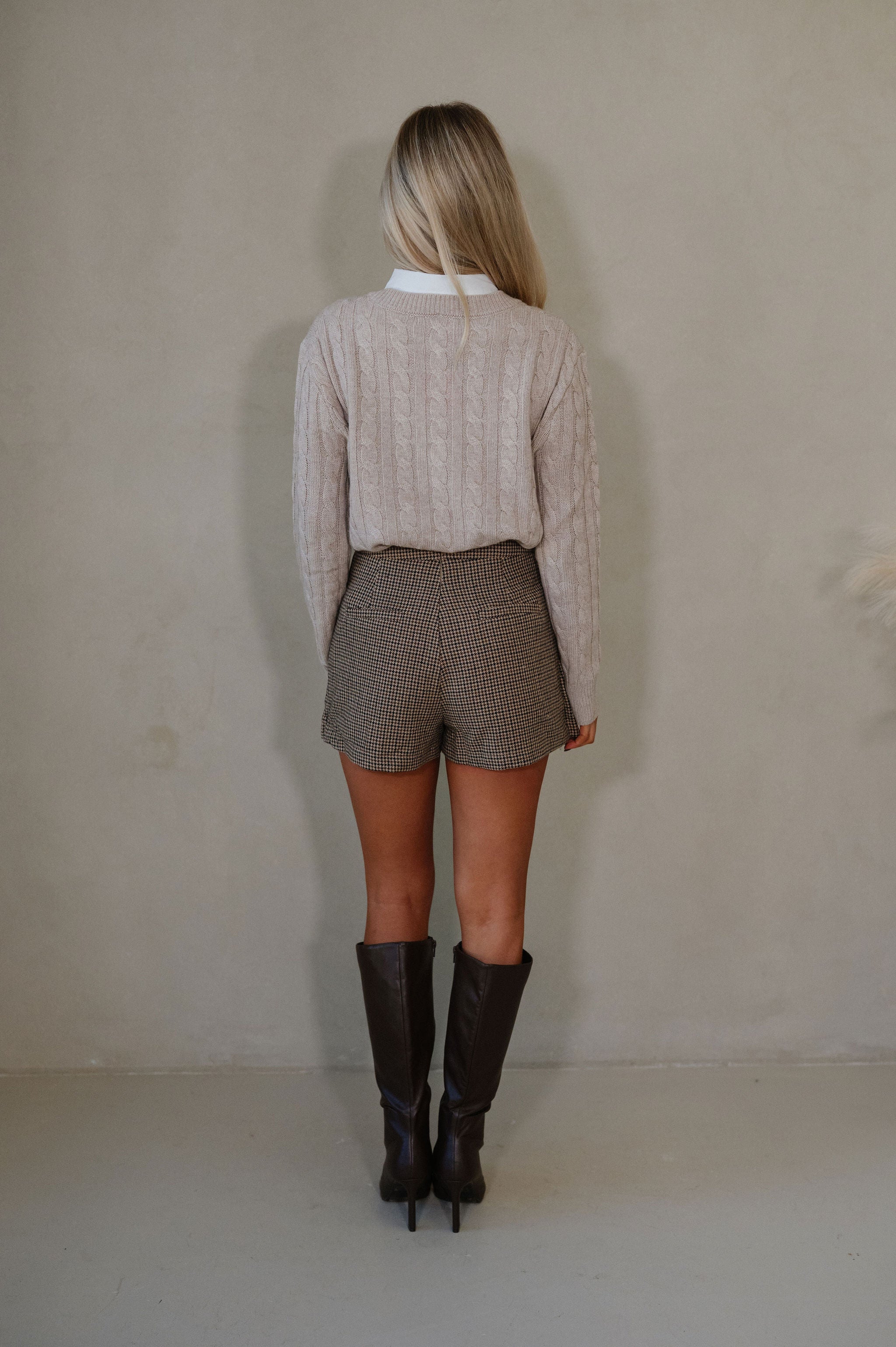 Cyndie Pleated Skort-Brown