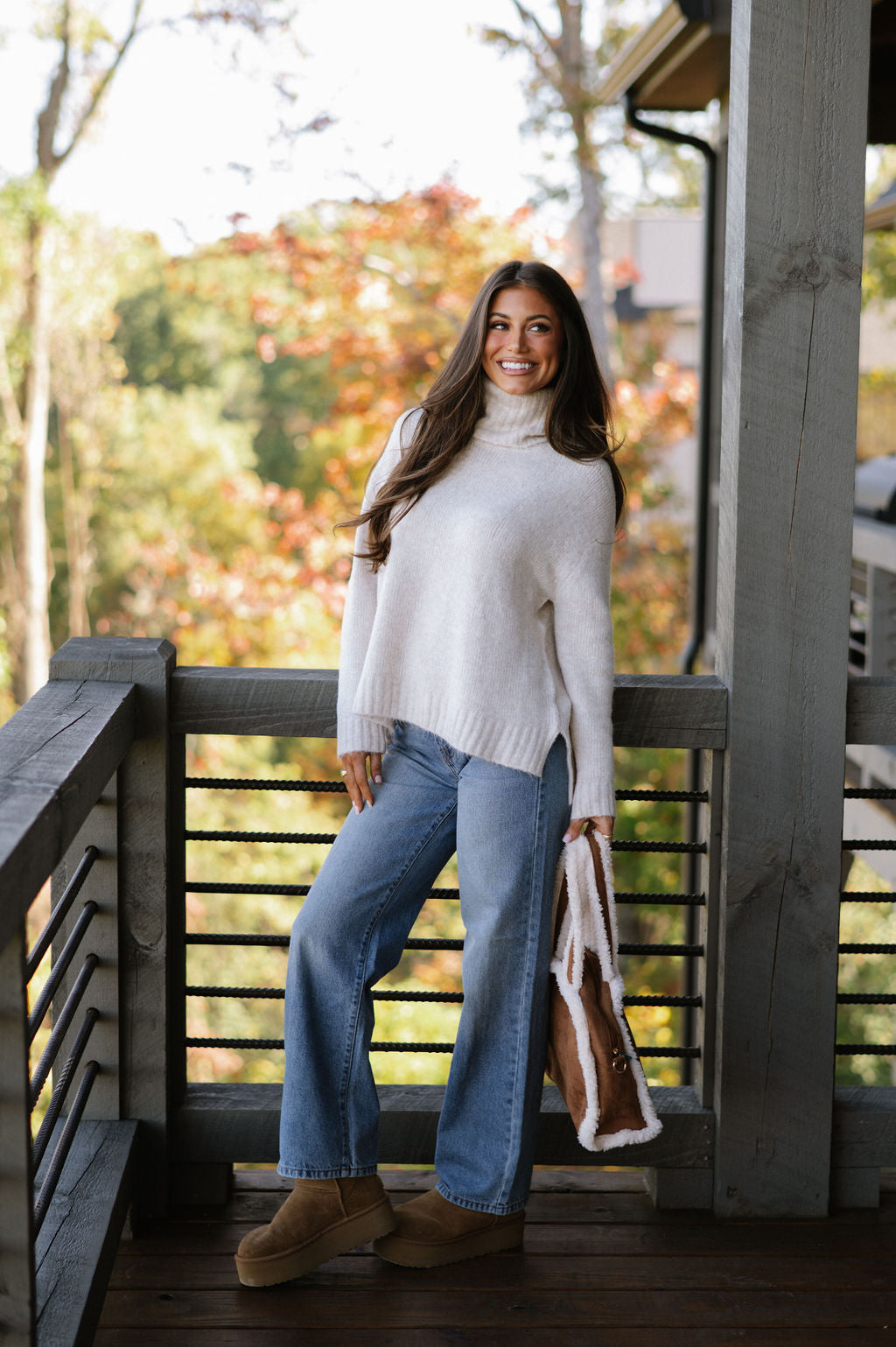 Cozy Classic Turtleneck Sweater-Ecru