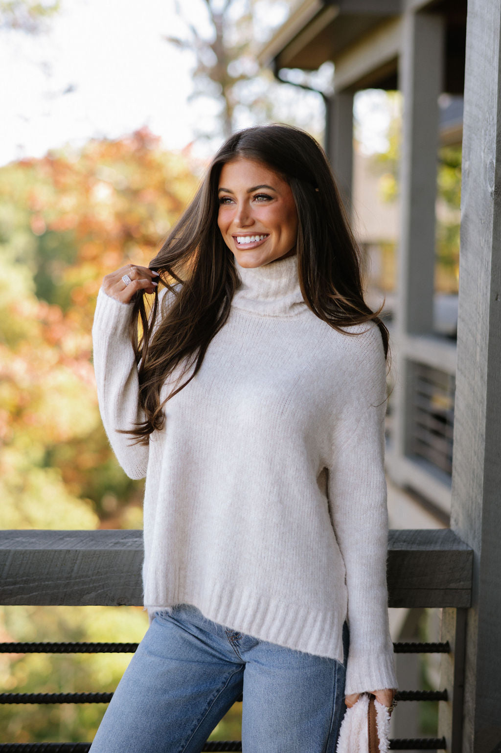 Cozy Classic Turtleneck Sweater-Ecru