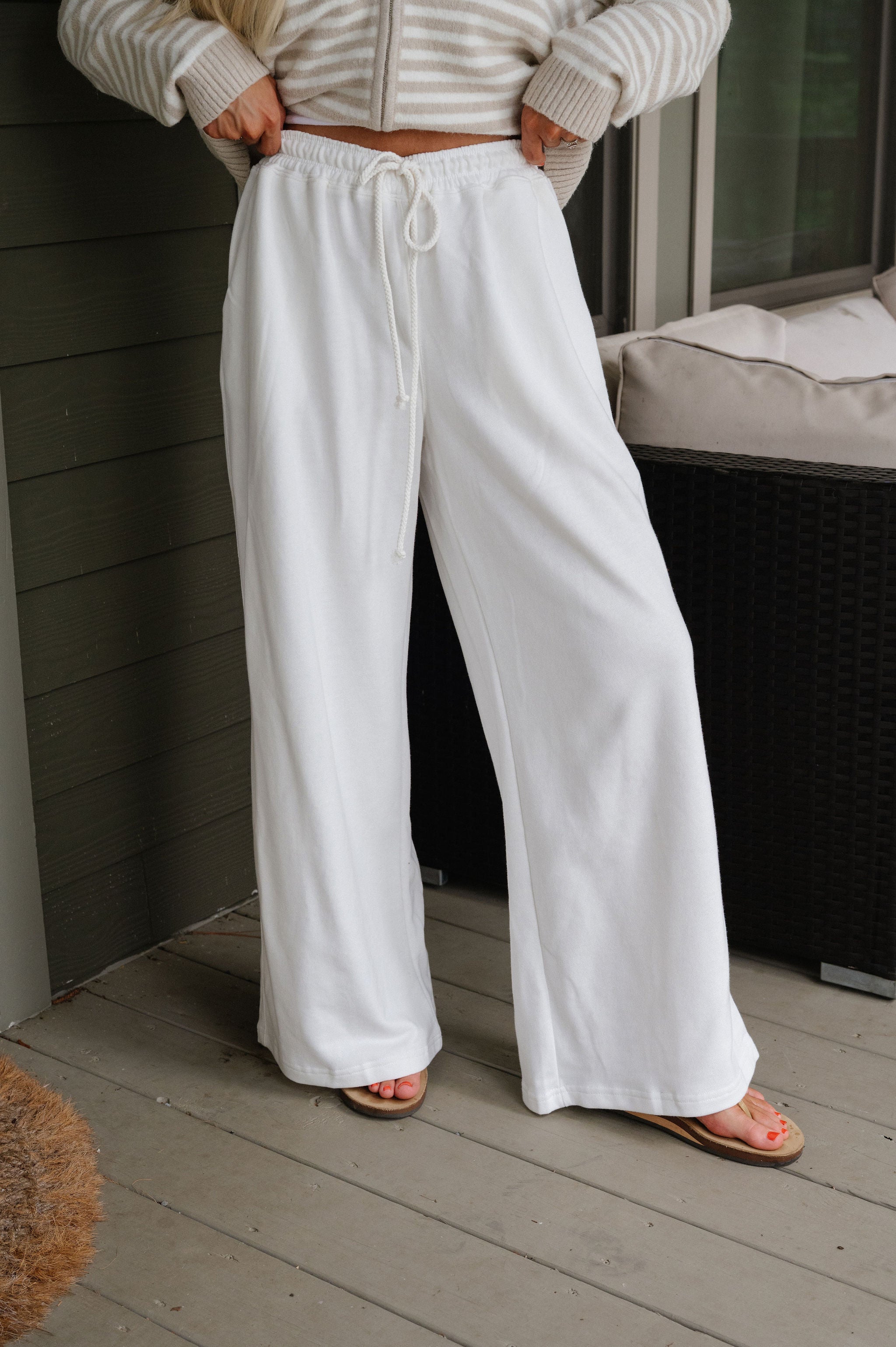 Onset Wide Leg Pants-Off White