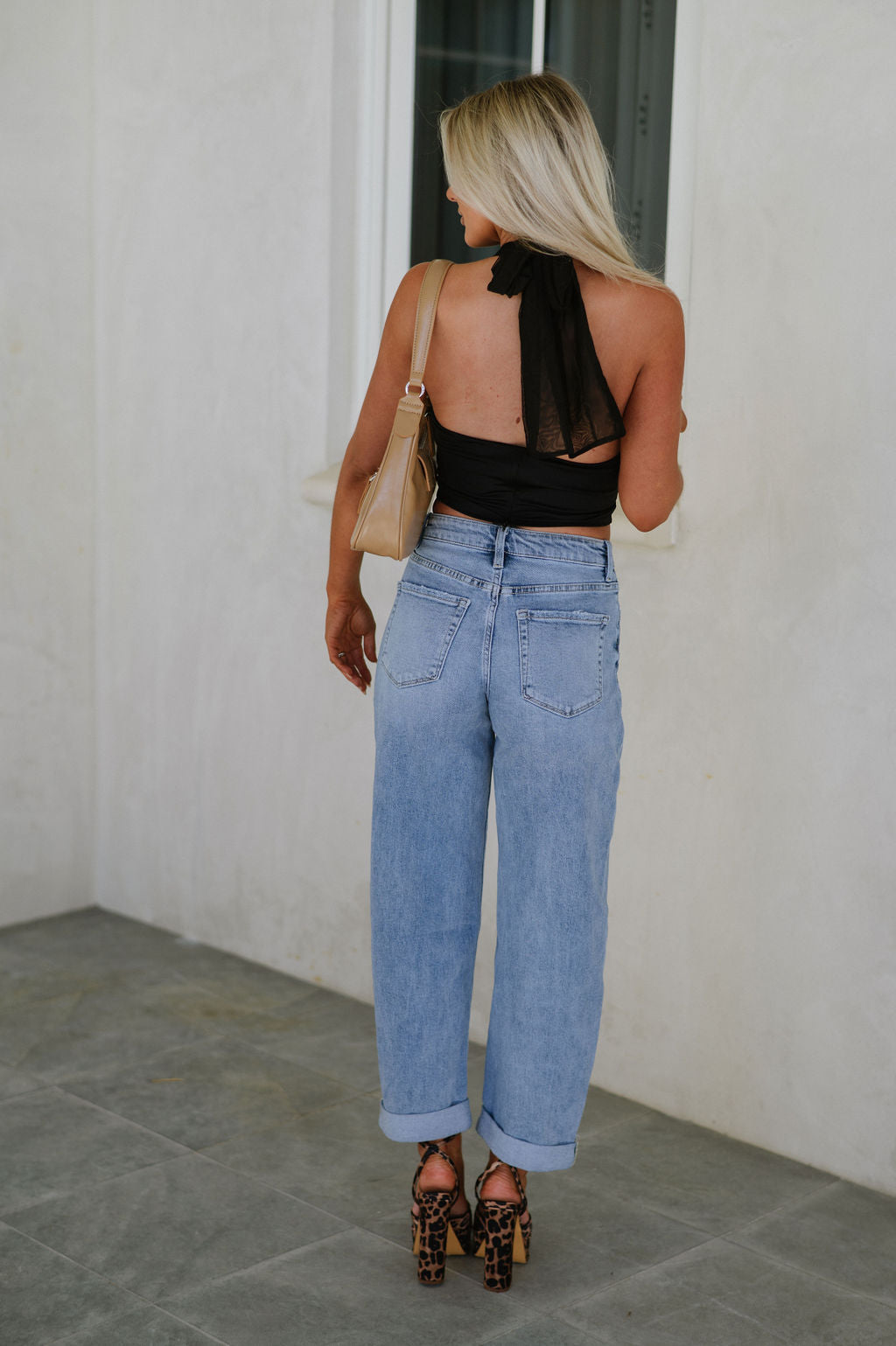 Mesh Halter Tie Top-Black