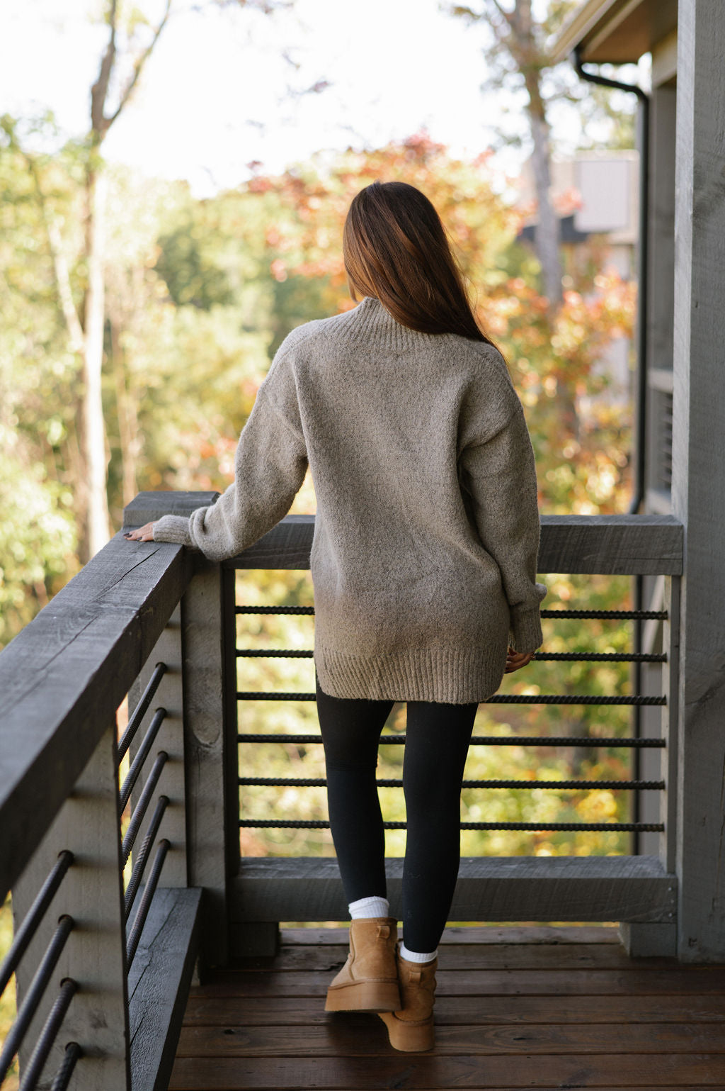 V-neck Slouchy Soft Knit Sweater - Taupe