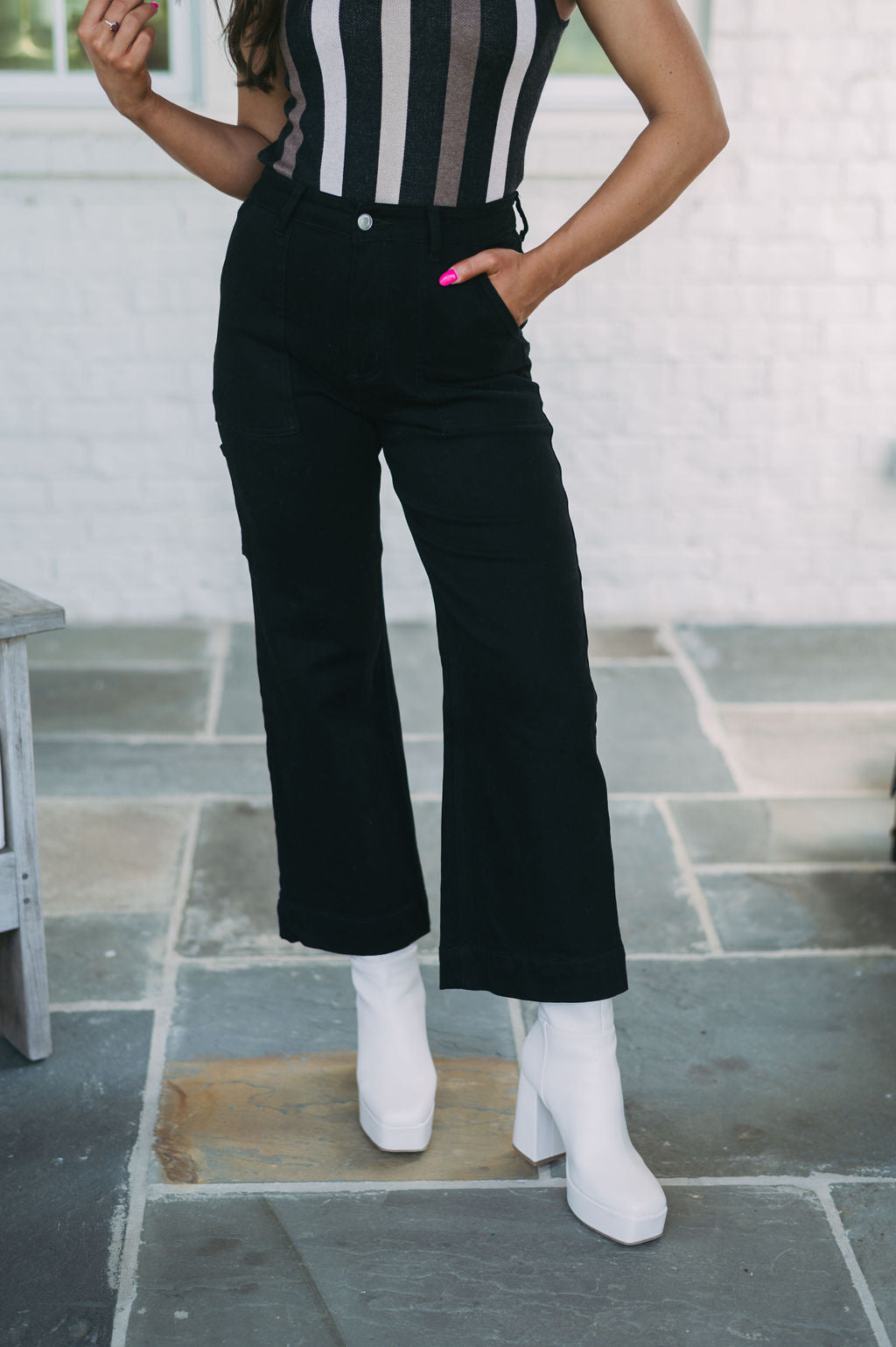 Allie Wide Leg Jeans-Black