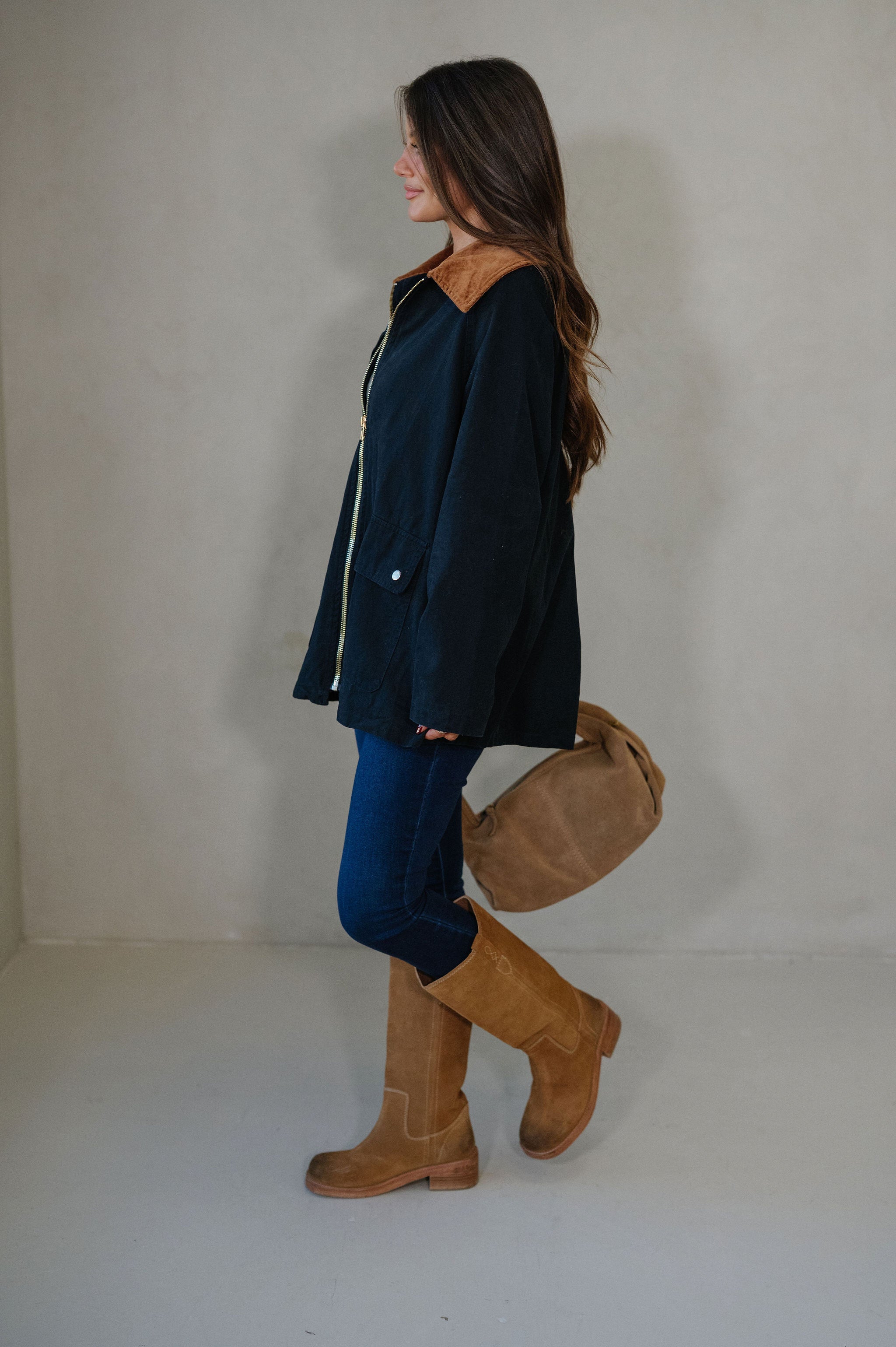 Houston Collared Jacket-Midnight