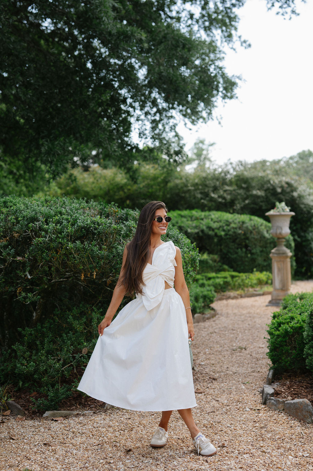 Knotted Midi Dress-Ivory