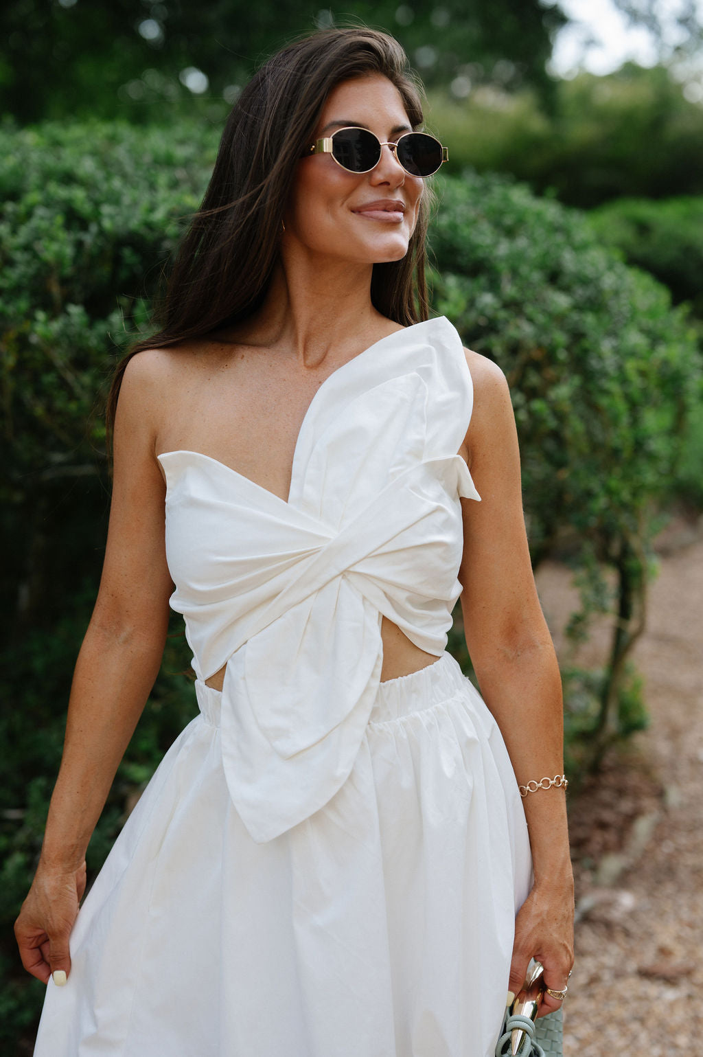 Knotted Midi Dress-Ivory