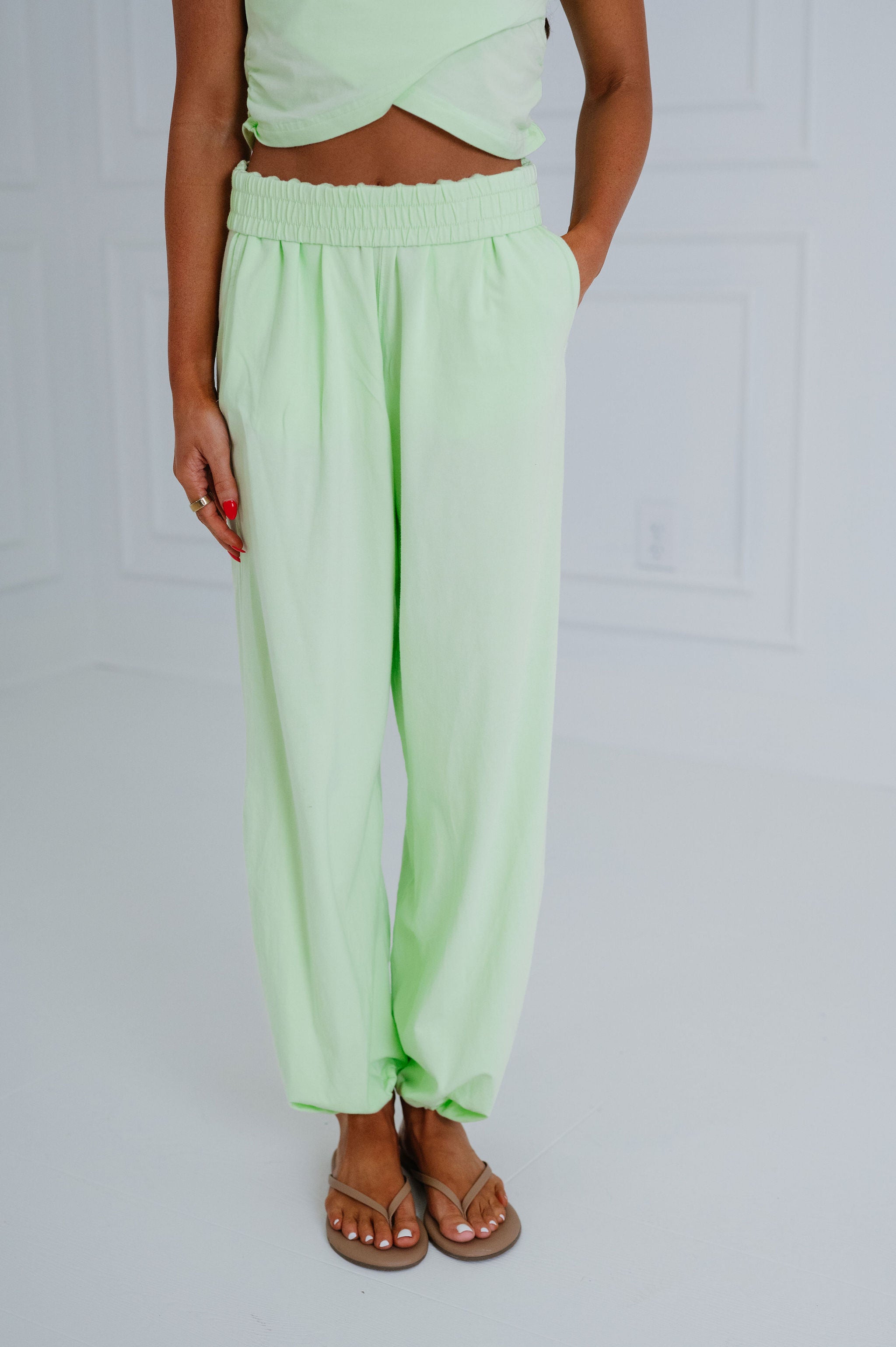 Tinsley Pants Set-Light Lime Green