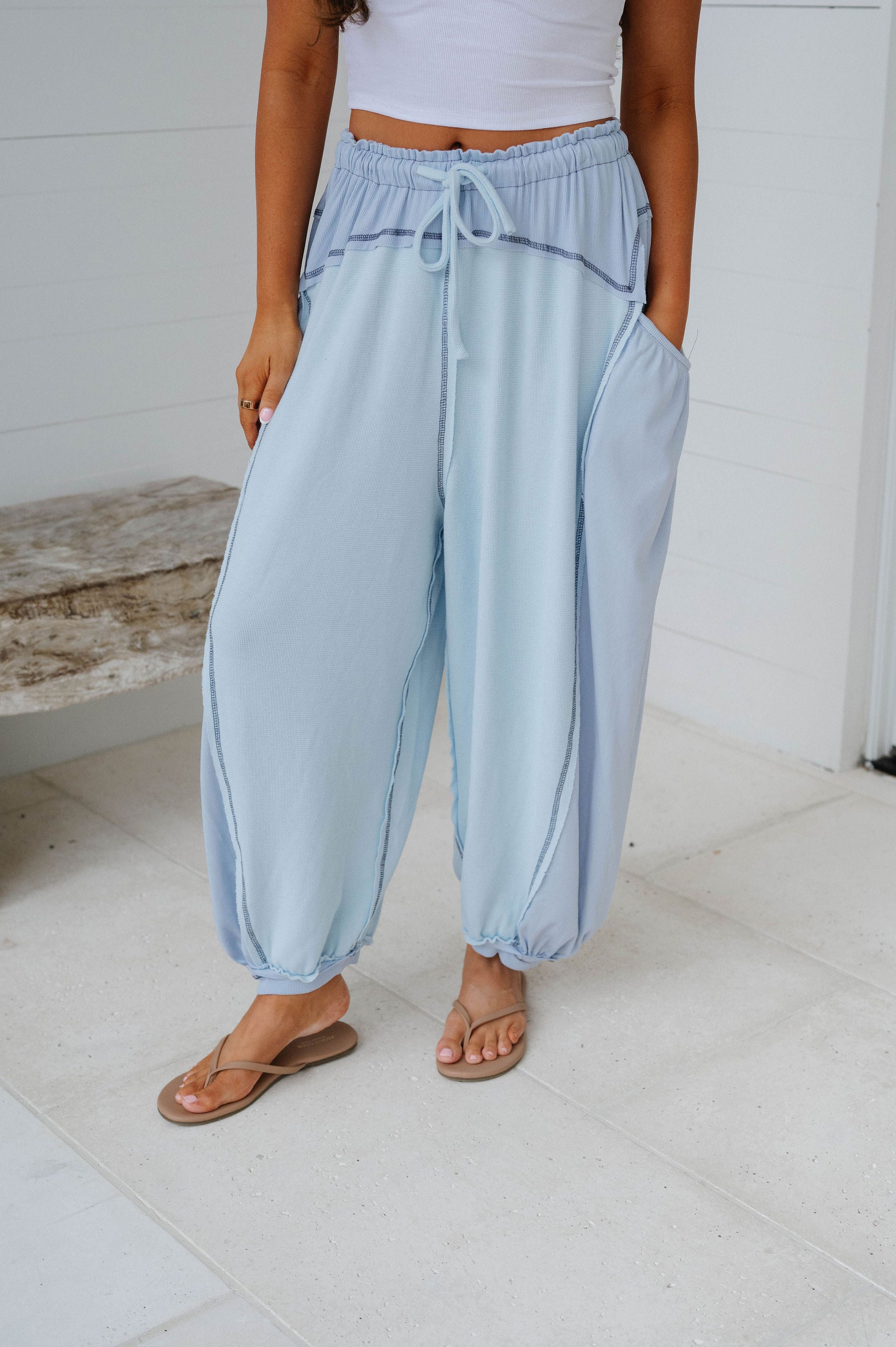 Jessie Relaxed Pants-Sky Blue
