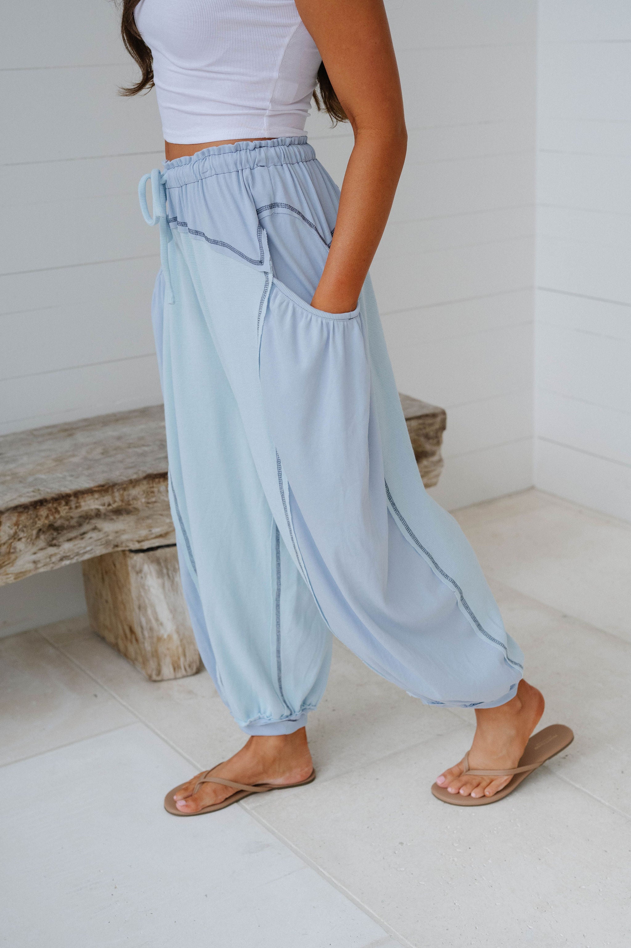 Jessie Relaxed Pants-Sky Blue