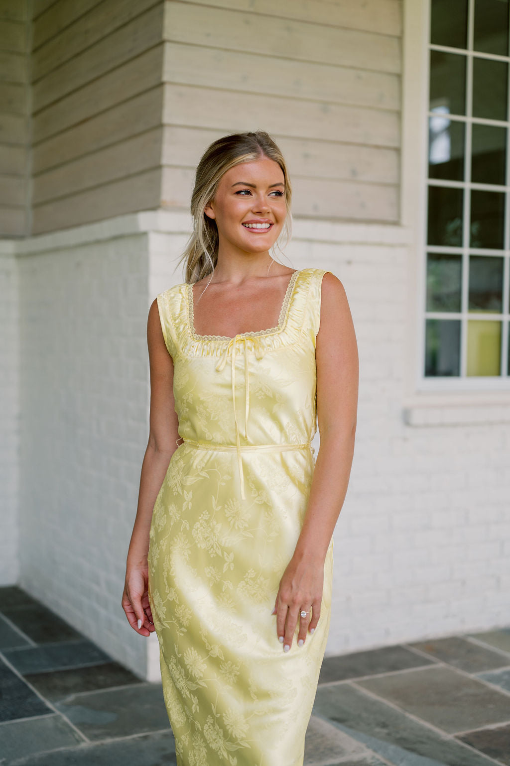 Olivia Midi Dress-Yellow