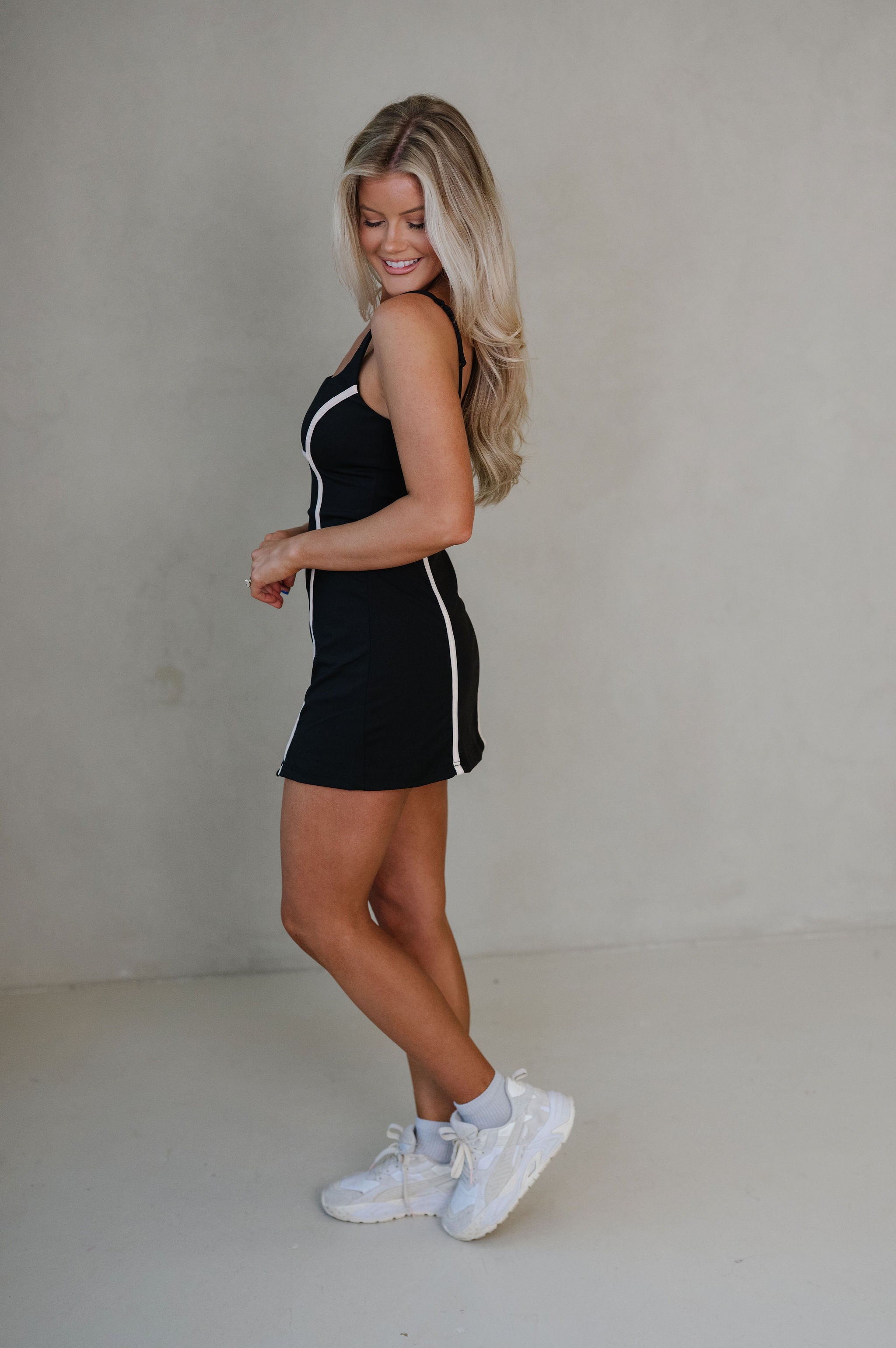 Gianna Skort Contrast Dress - Black