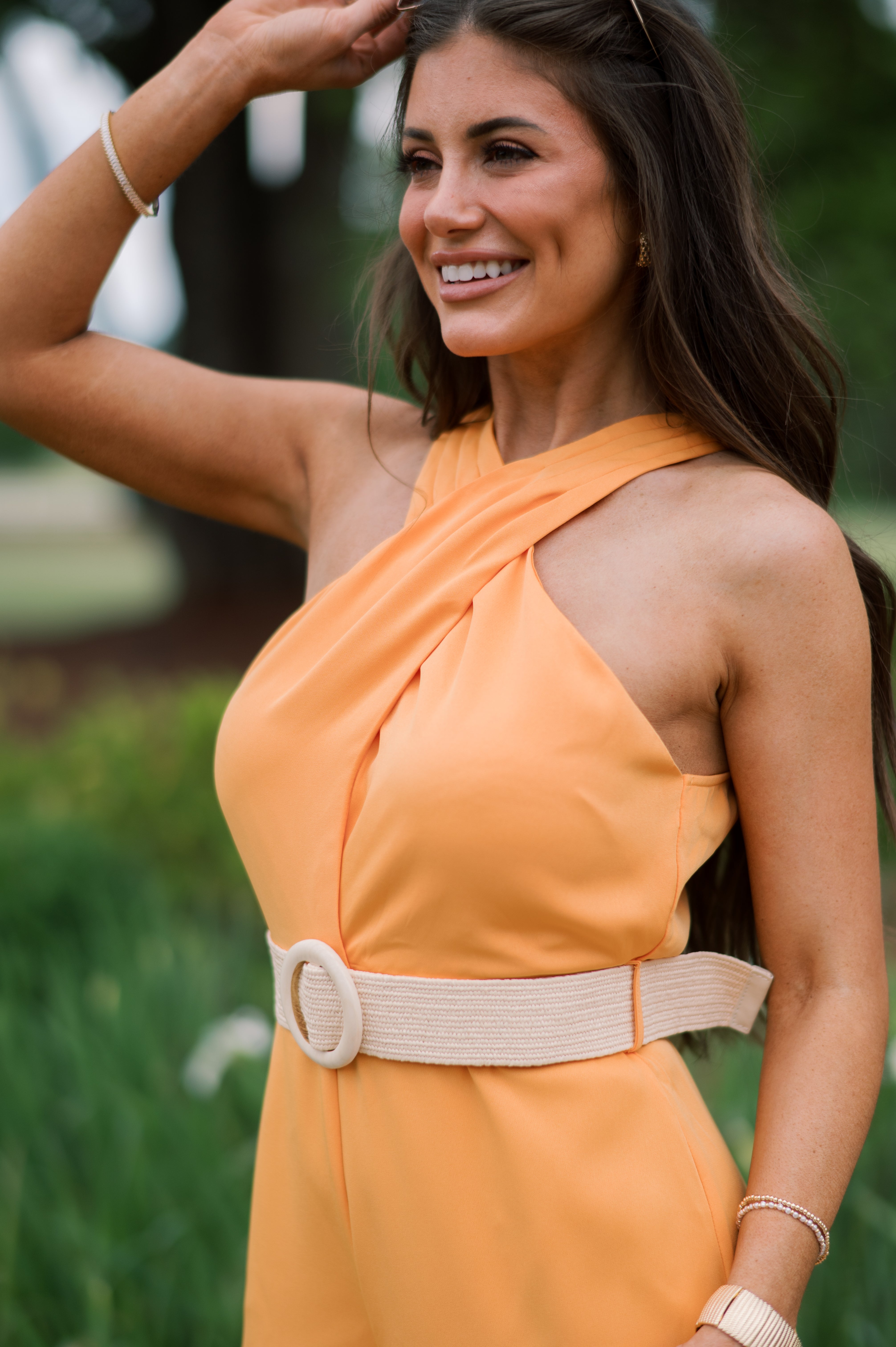 Kennedy Halter Neck Jumpsuit- Orange