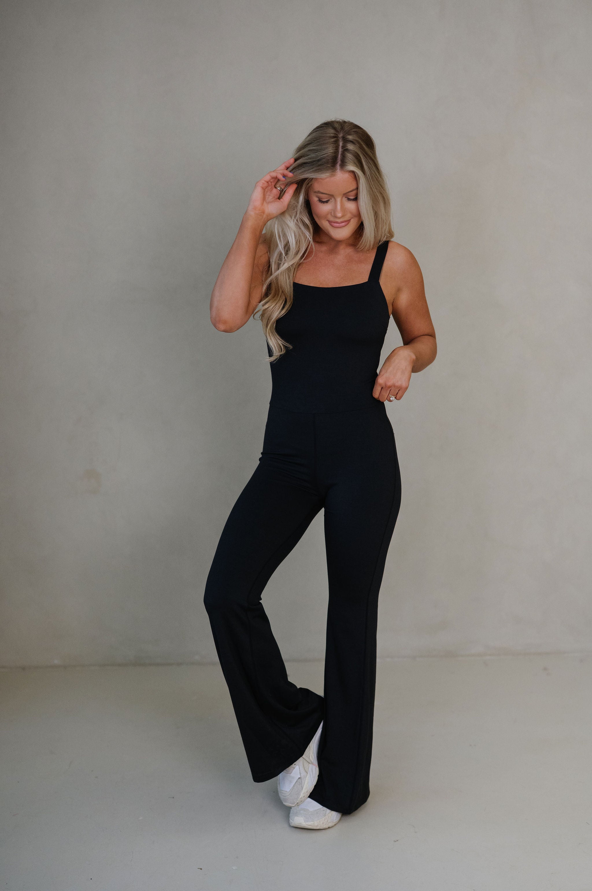 Naomi Square Neck Jumpsuit- Black