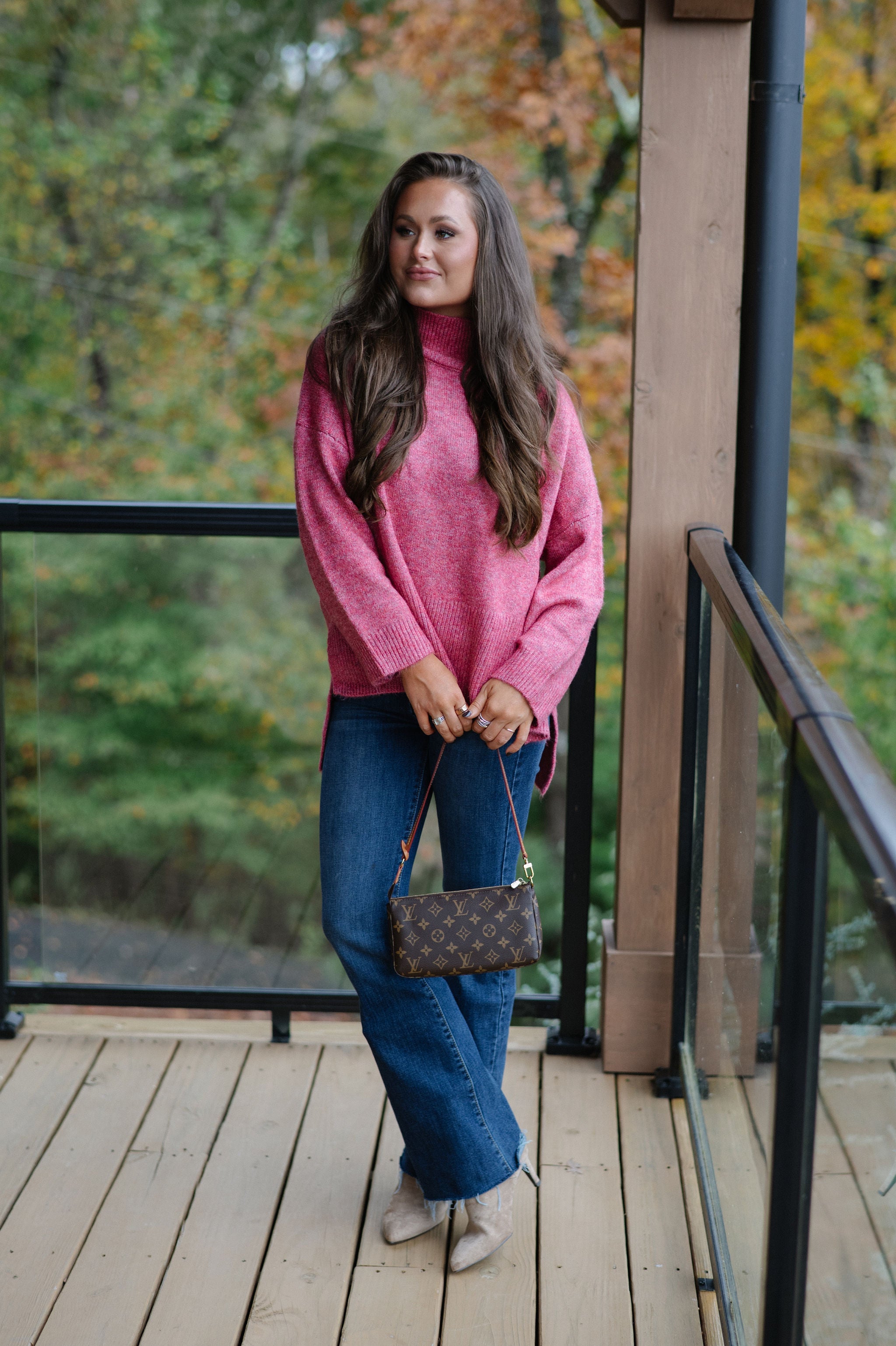 Josie Turtleneck Sweater-Burnt Red