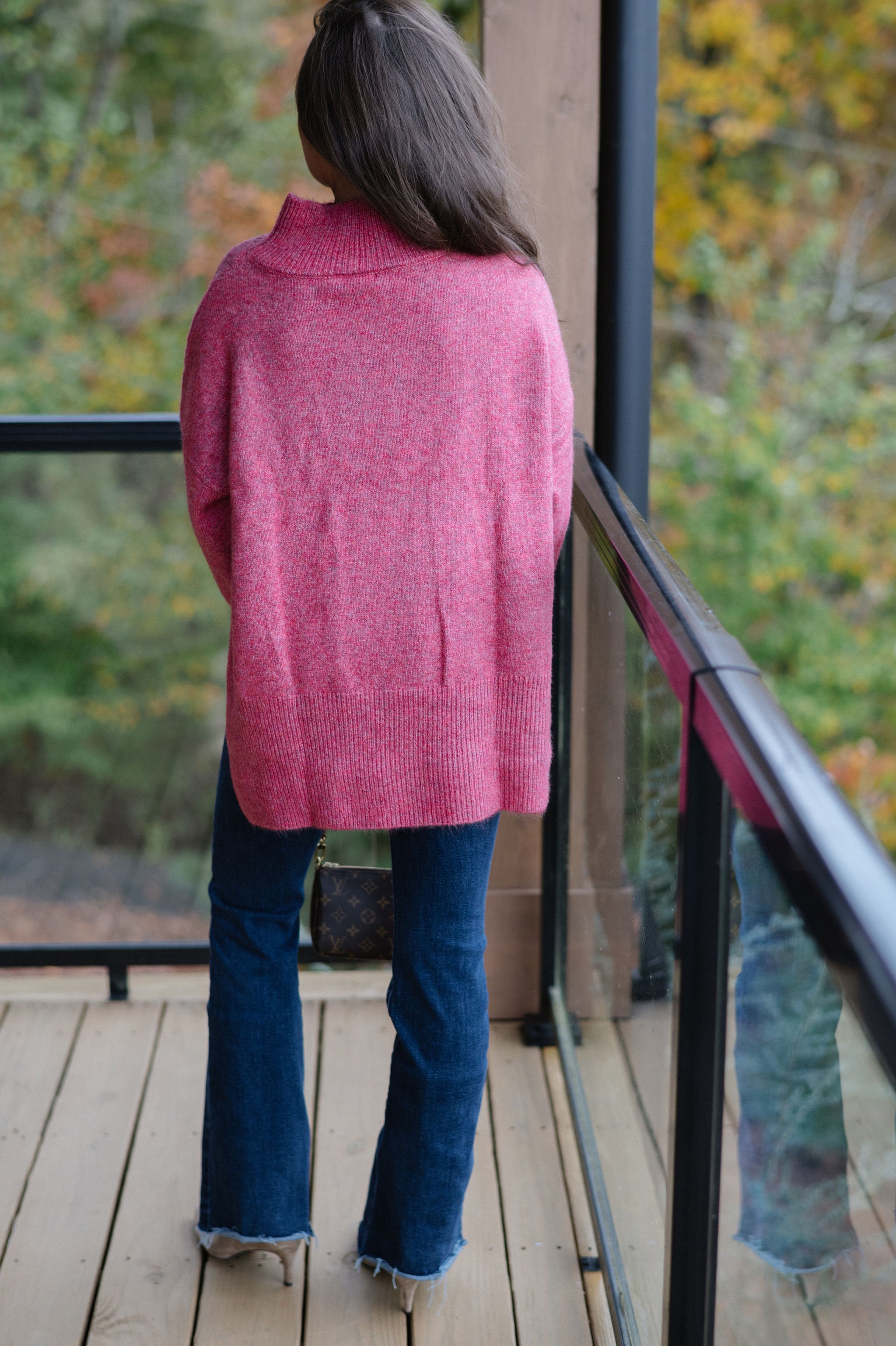 Josie Turtleneck Sweater-Burnt Red