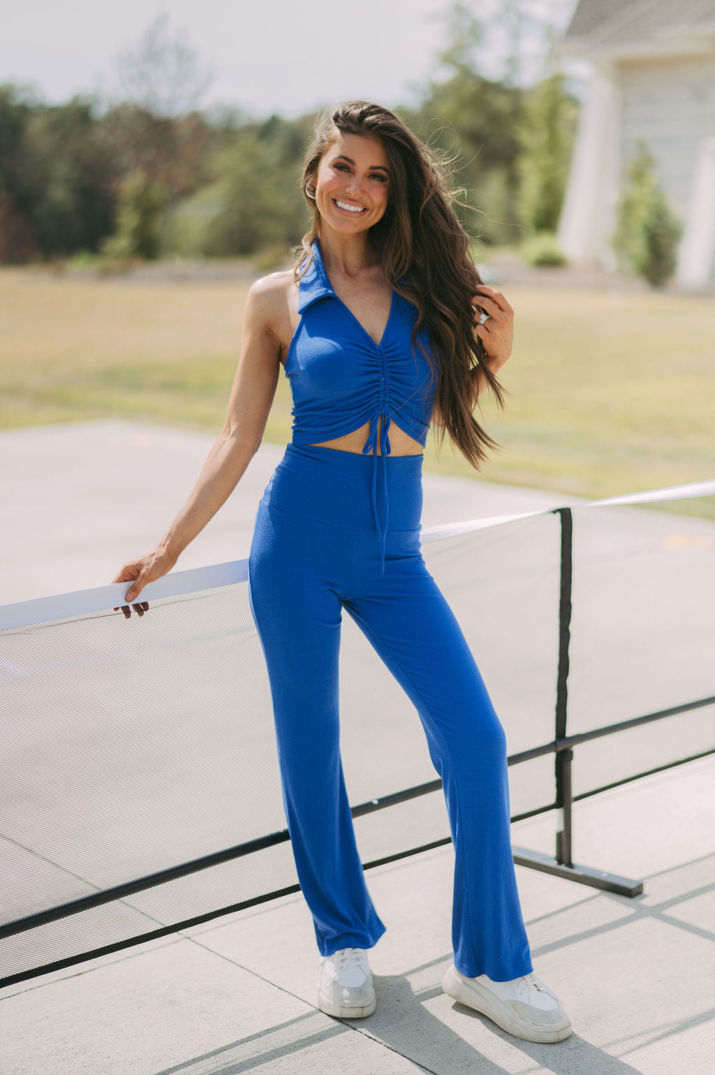 Gianna Ribbed Active Wear Set-Cobalt//DOORBUSTER
