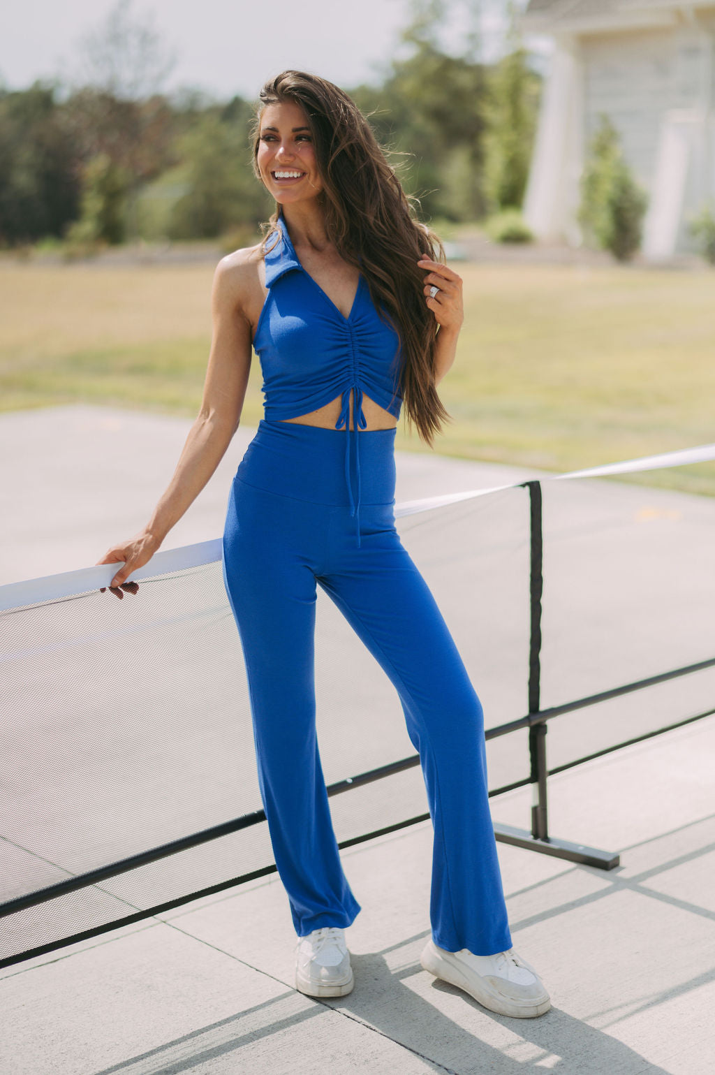 Gianna Ribbed Active Wear Set-Cobalt//DOORBUSTER