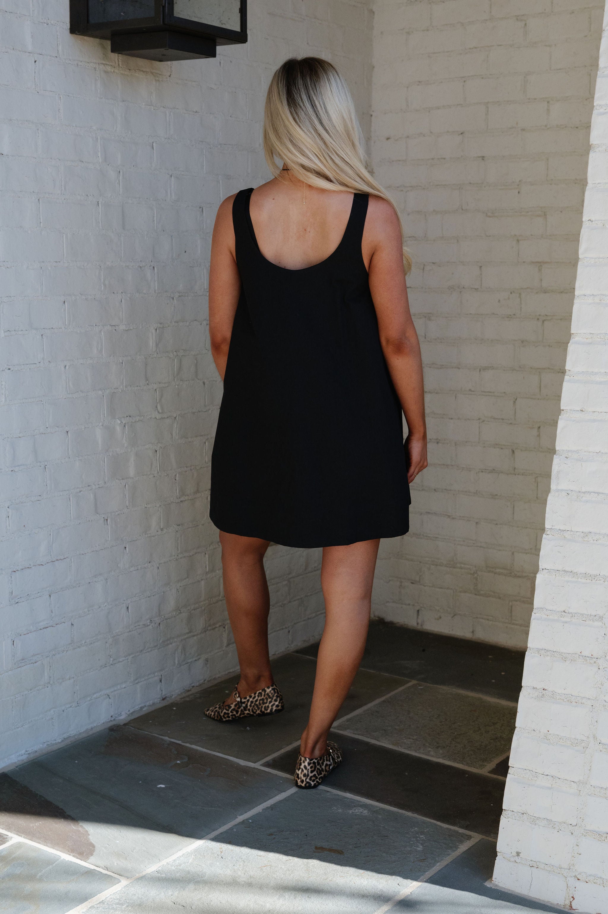 Ariel Swing Mini Dress-Black