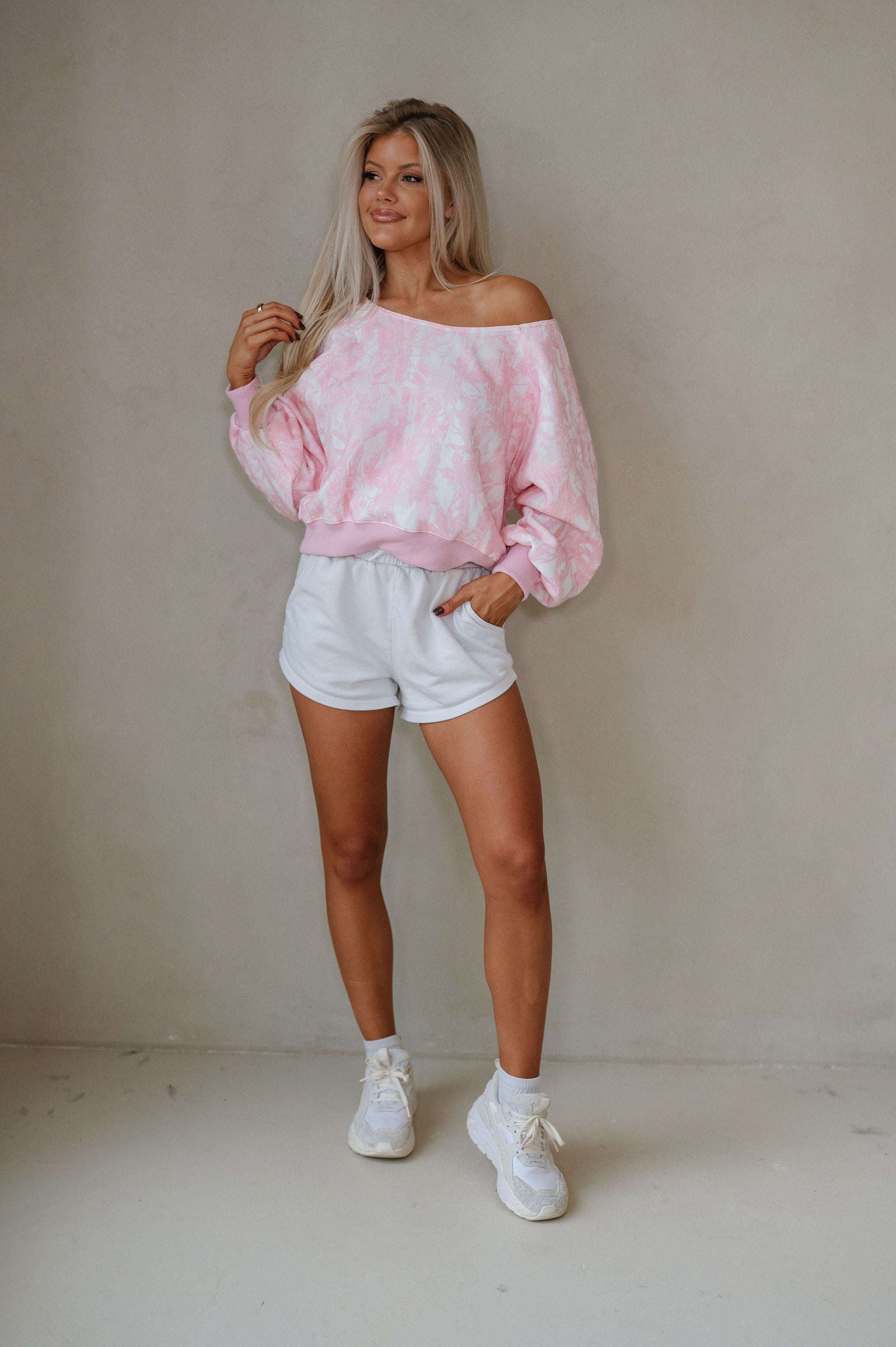 Camo Print OTS Top-Pink