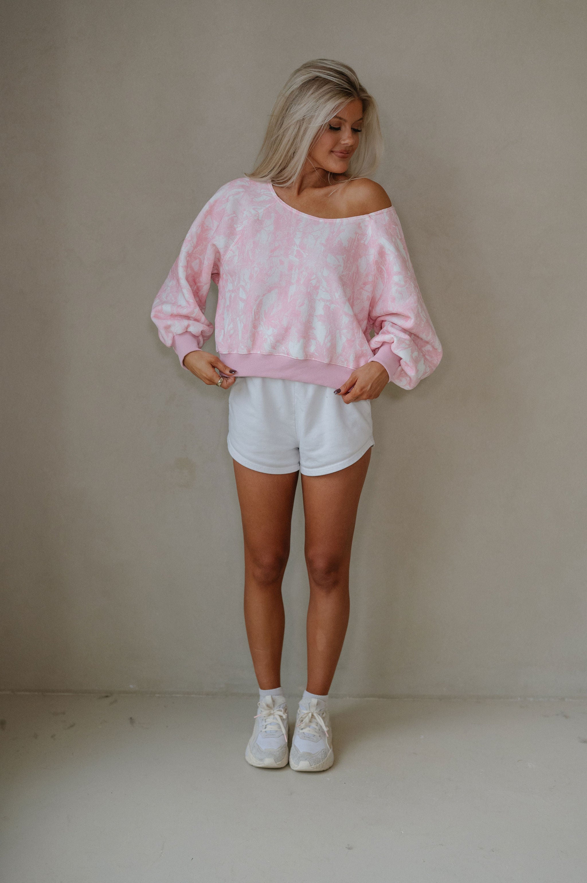 Camo Print OTS Top-Pink