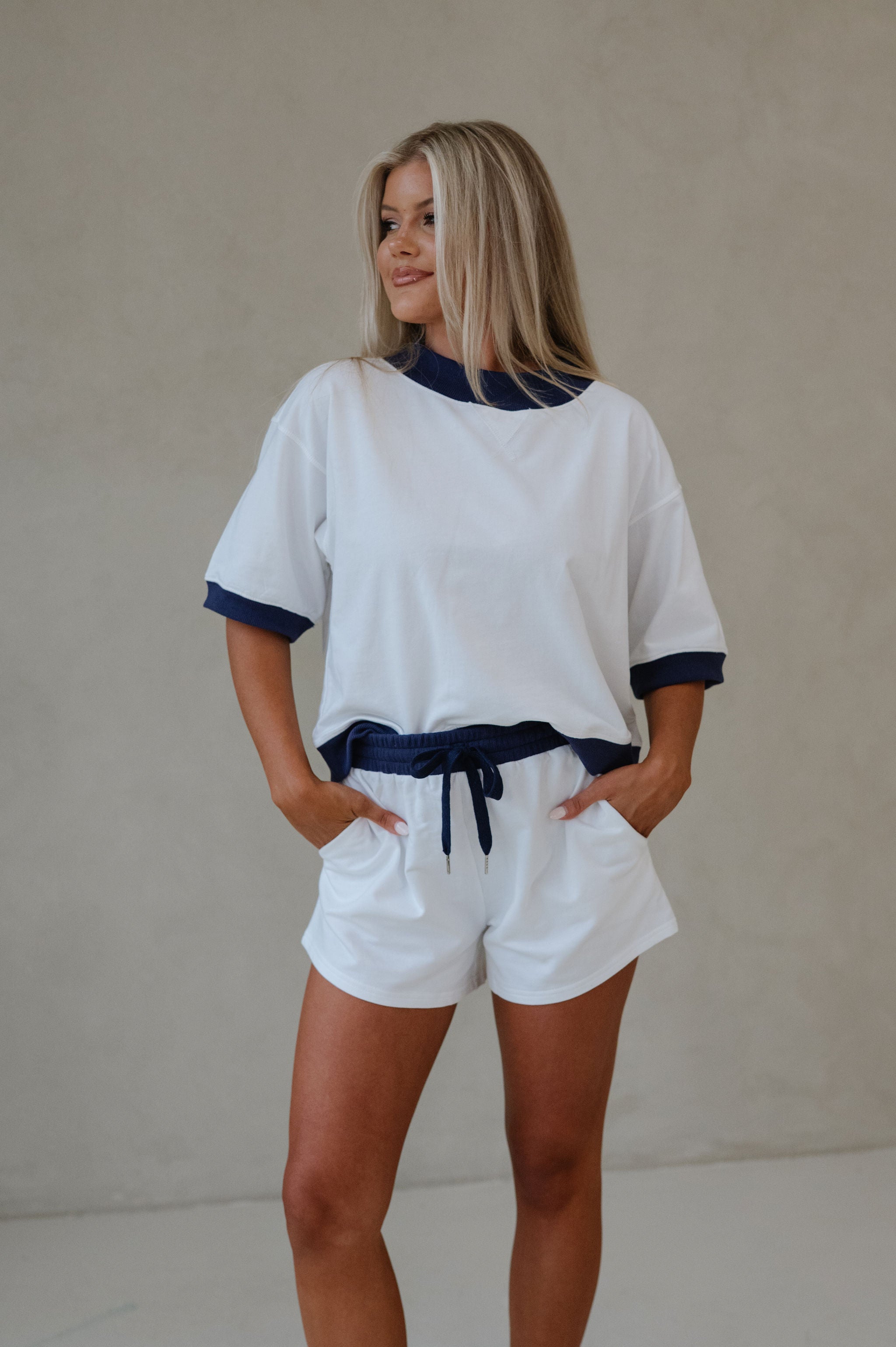 Myla Shorts Set-White