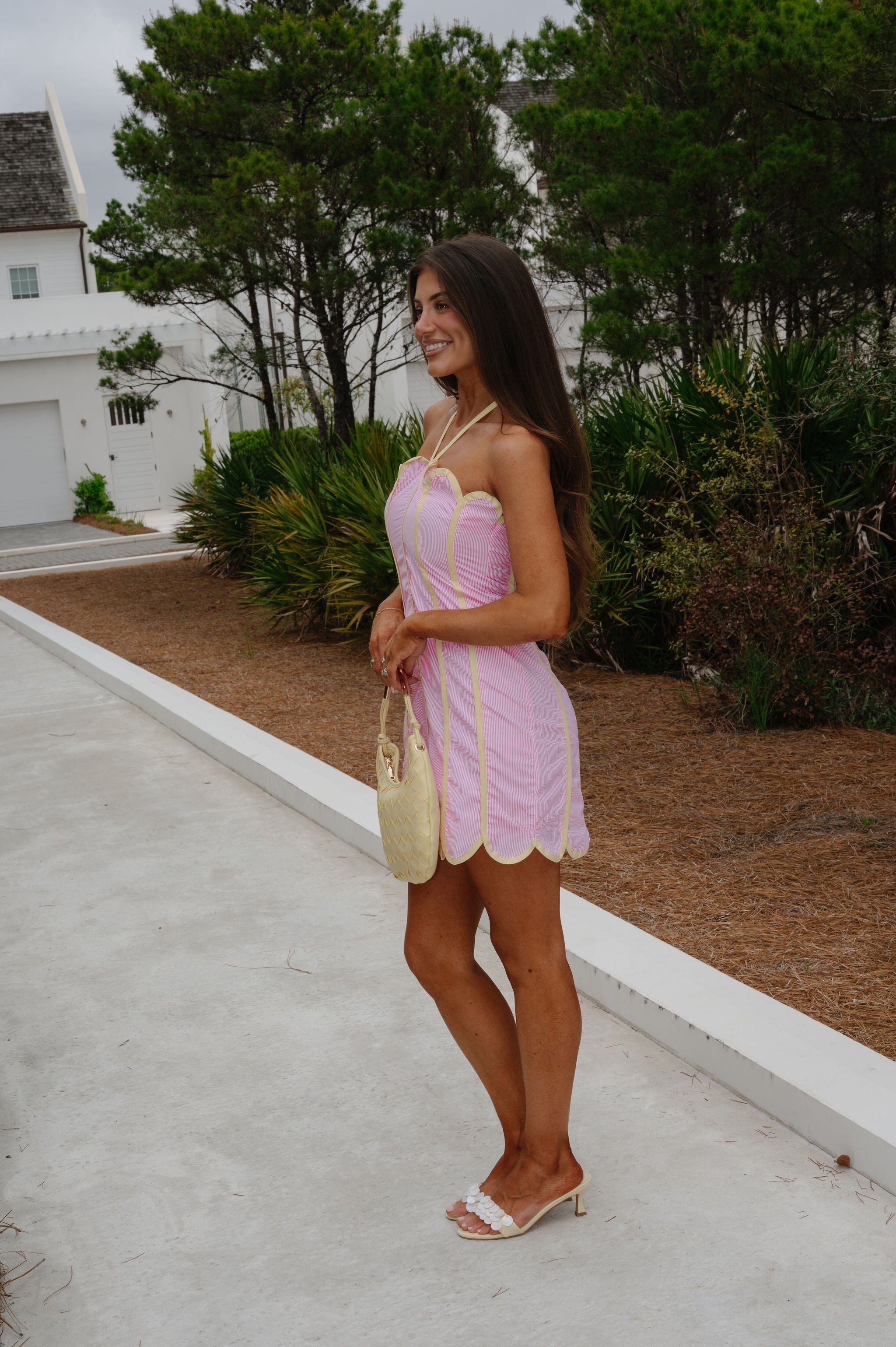 Rubie Halter Mini Dress-Pink