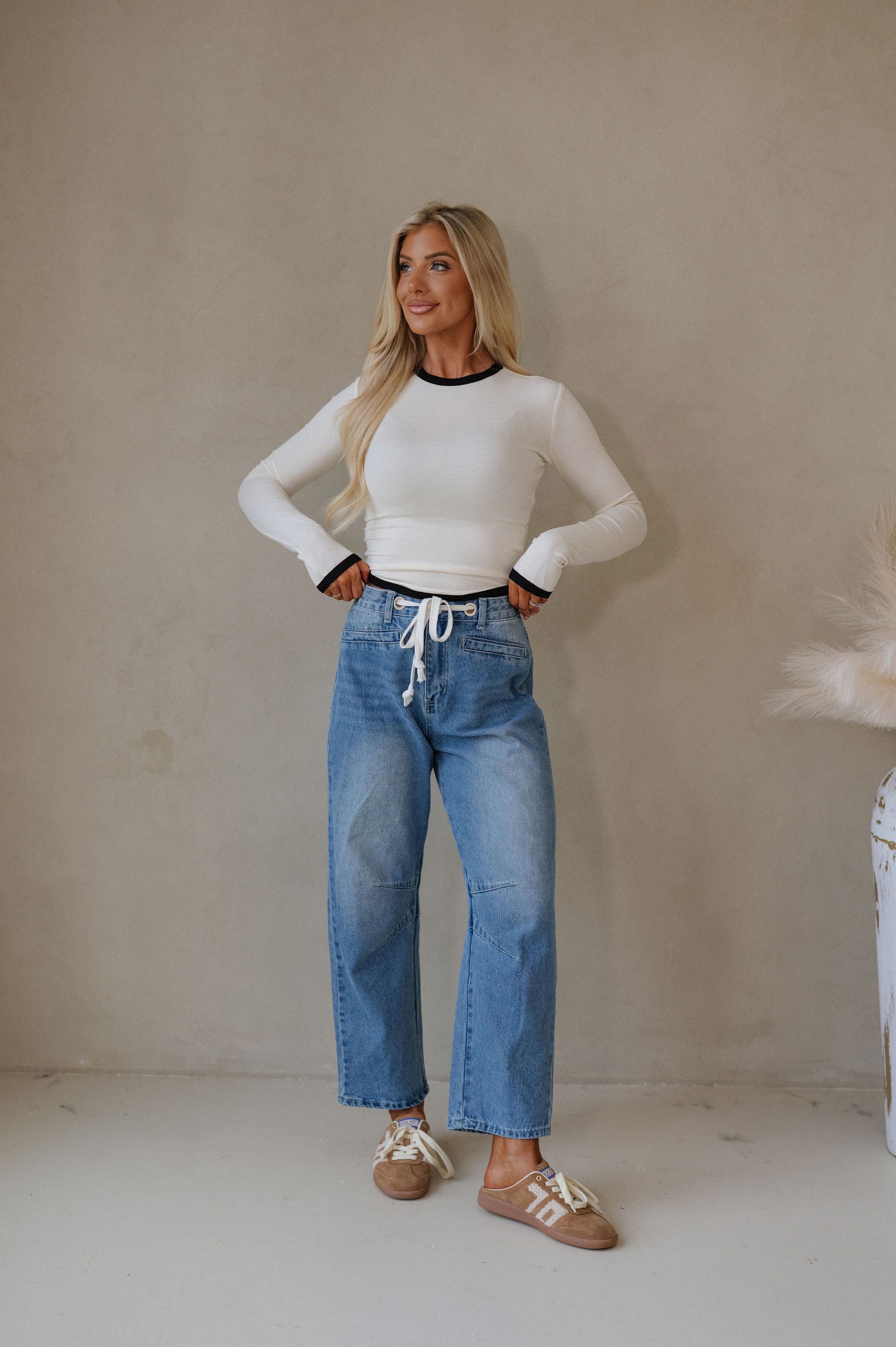 Langley Top-Cream/Black