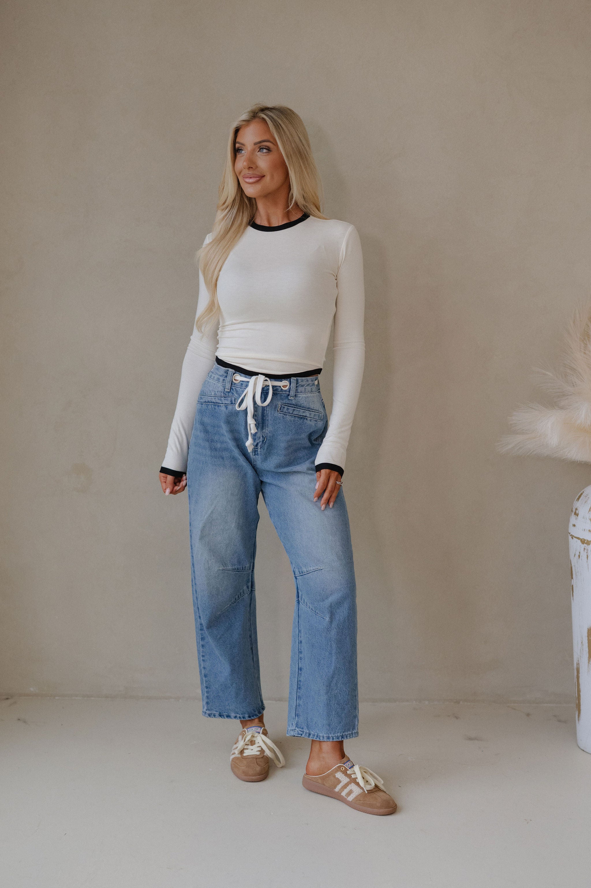 Langley Top-Cream/Black