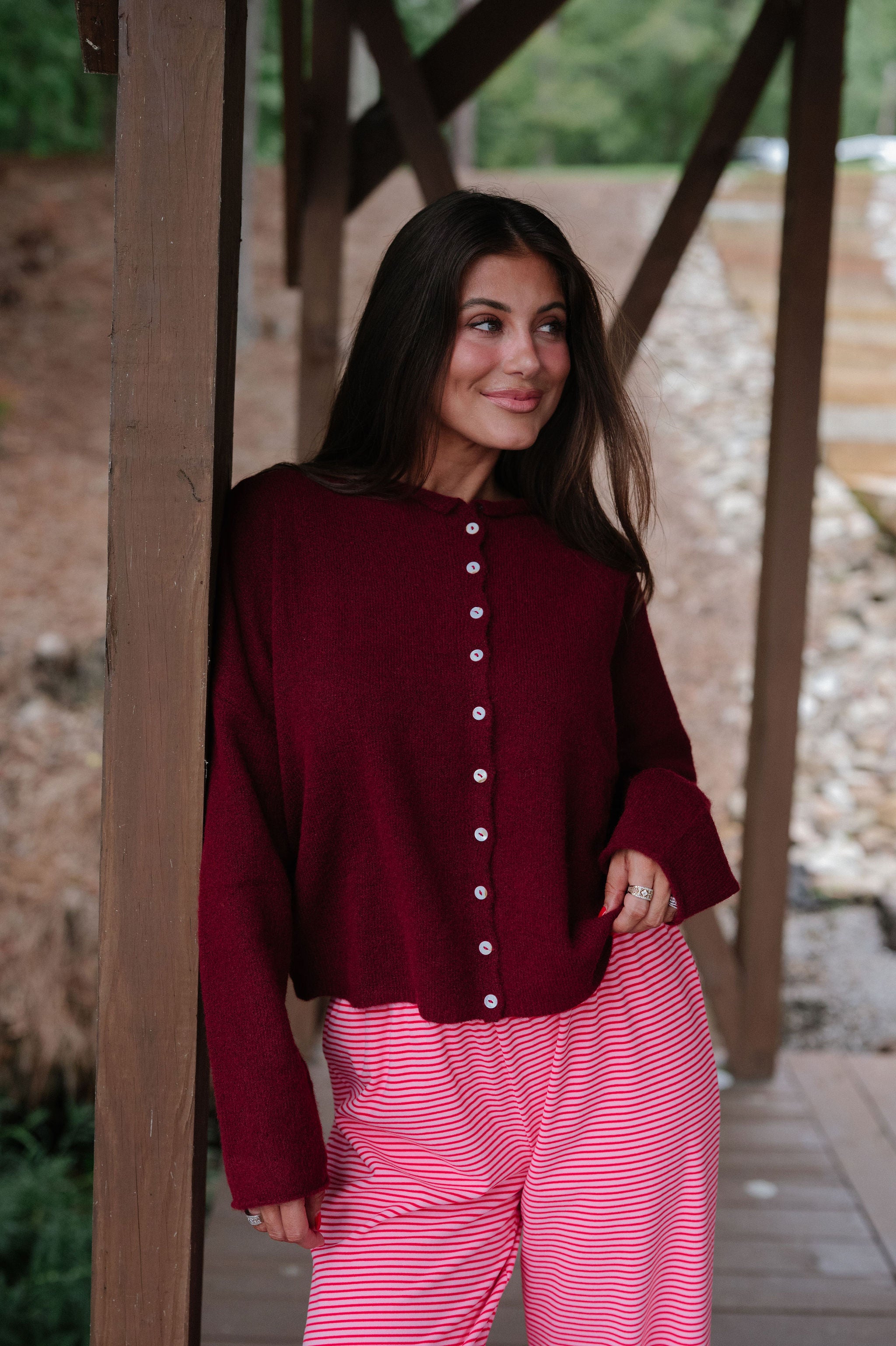 Victoria Cardigan-Wine