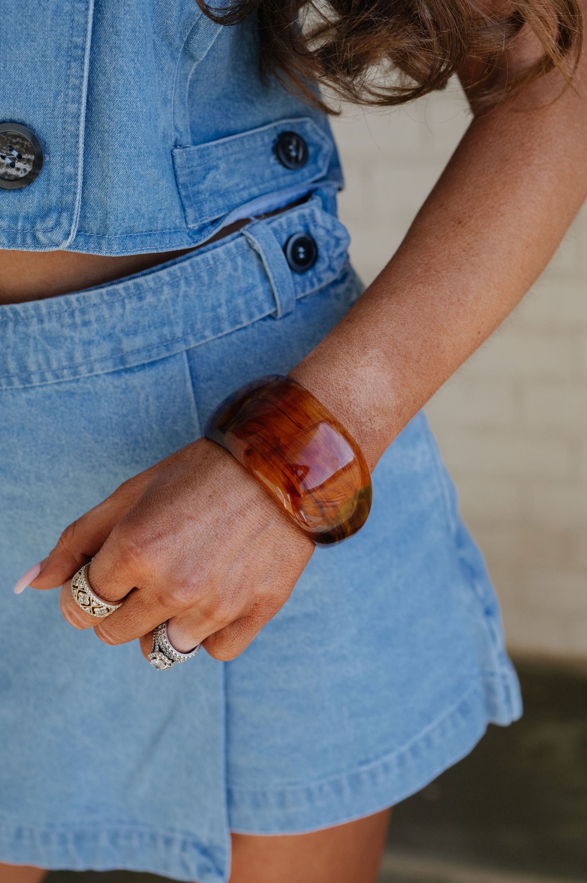 Acrylic Wide Bangle Bracelet